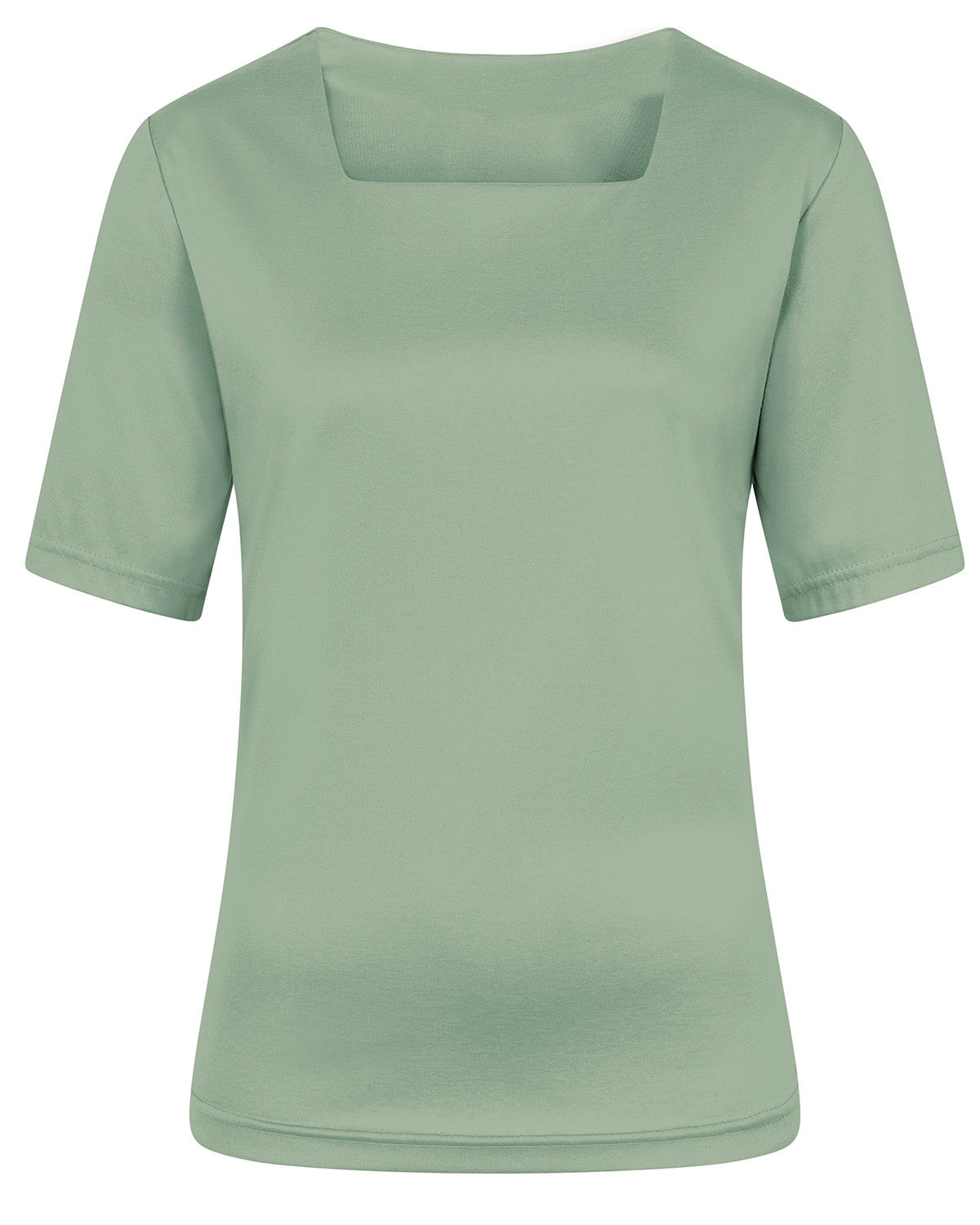 Ladies’ Silky Cotton Square Neck Top – Sage