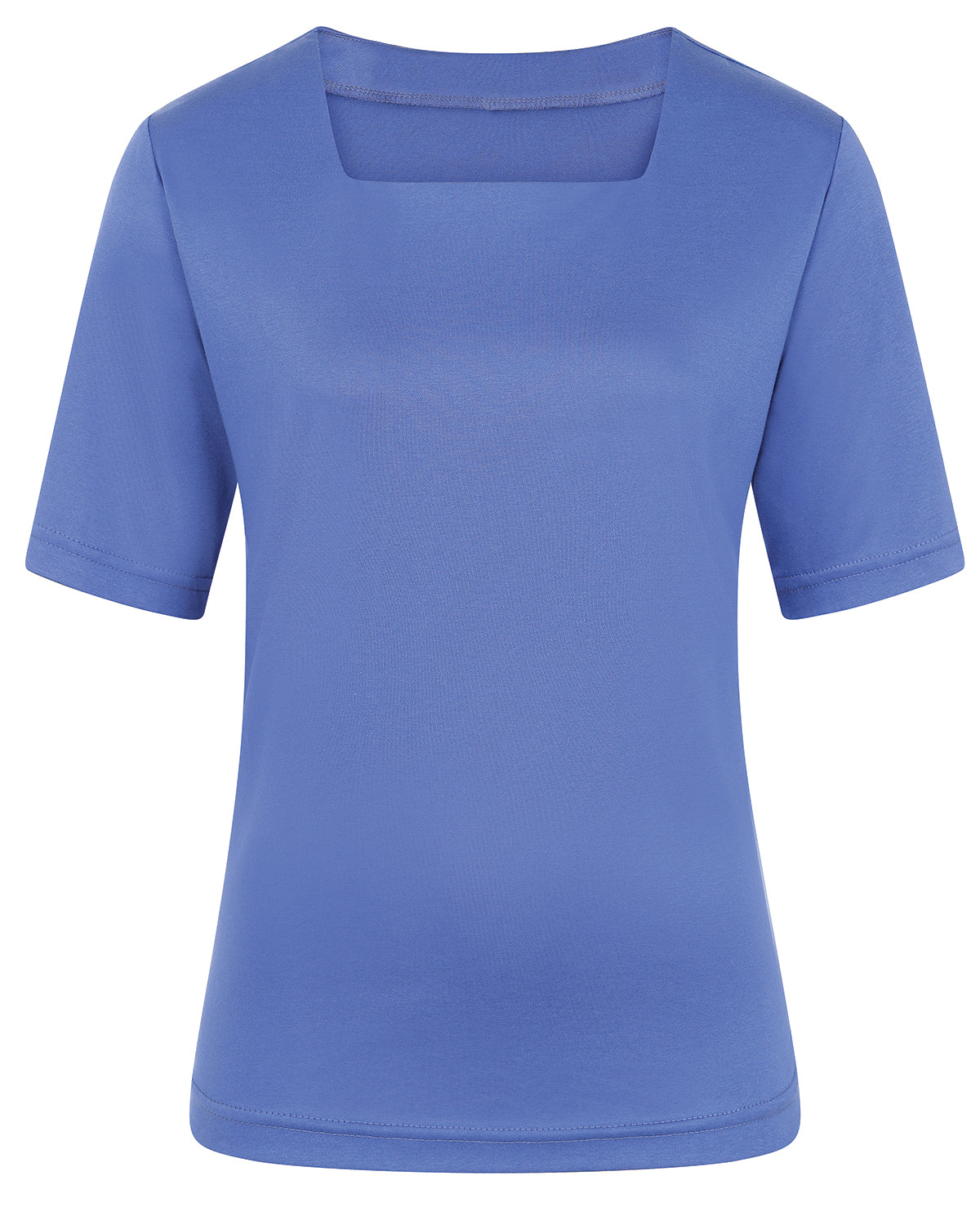 Ladies’ Silky Cotton Square Neck Top – Sapphire