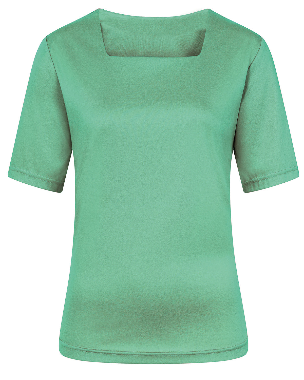 Ladies’ Silky Cotton Square Neck Top – Spearmint
