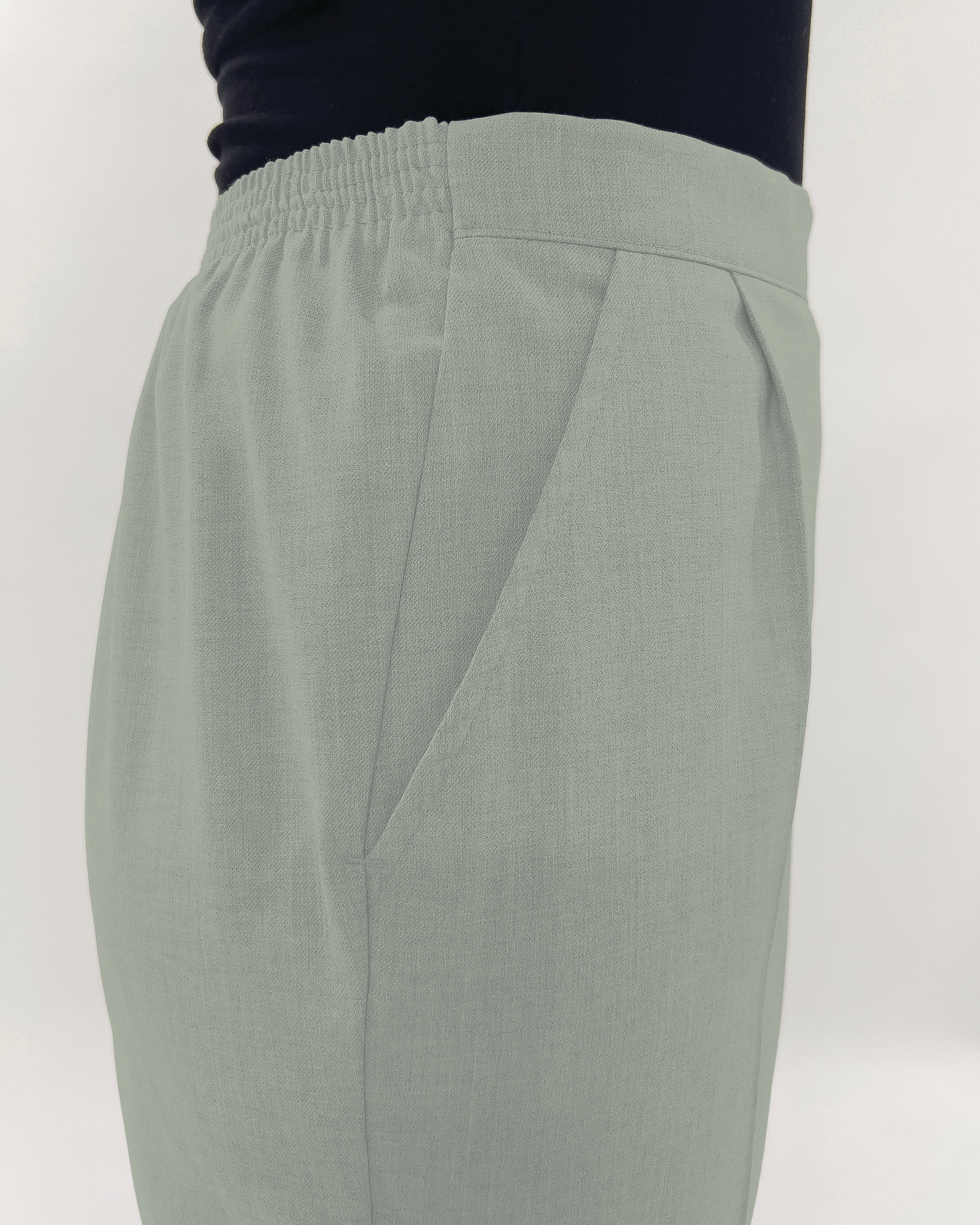Ladies’ Sandown Wool Blend Pull-On Trousers – Light Olive