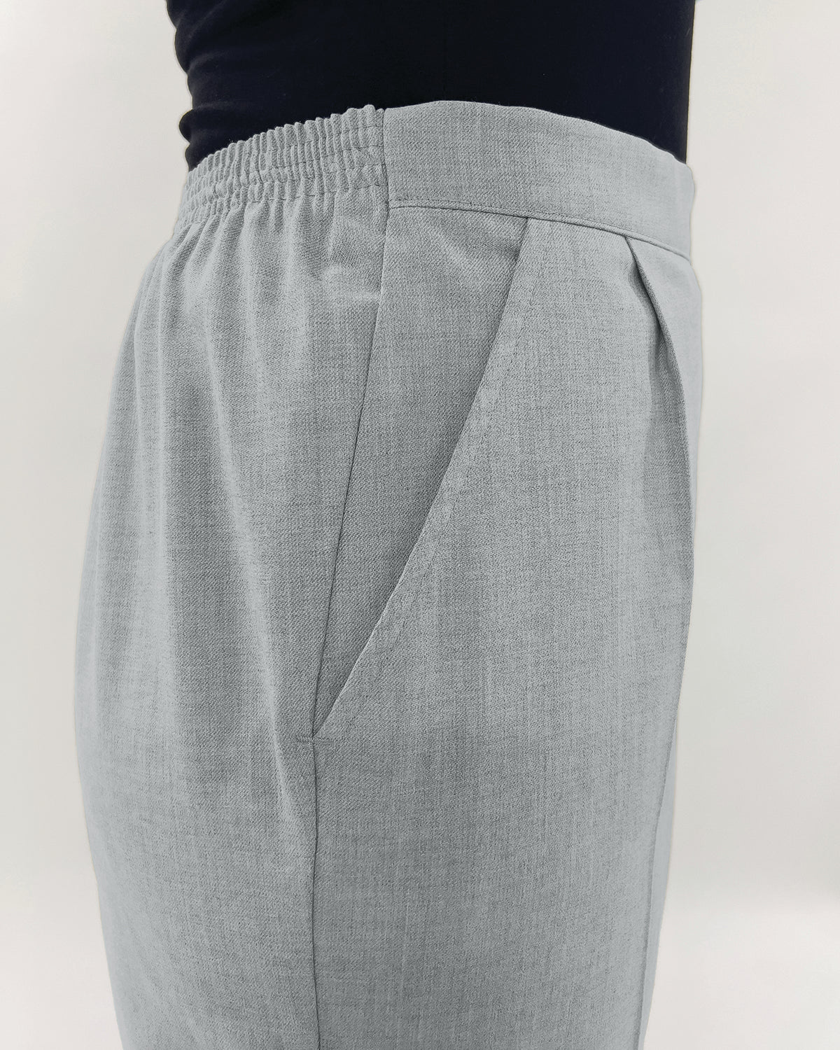 Ladies’ Sandown Wool Blend Pull-On Trousers – Pearl