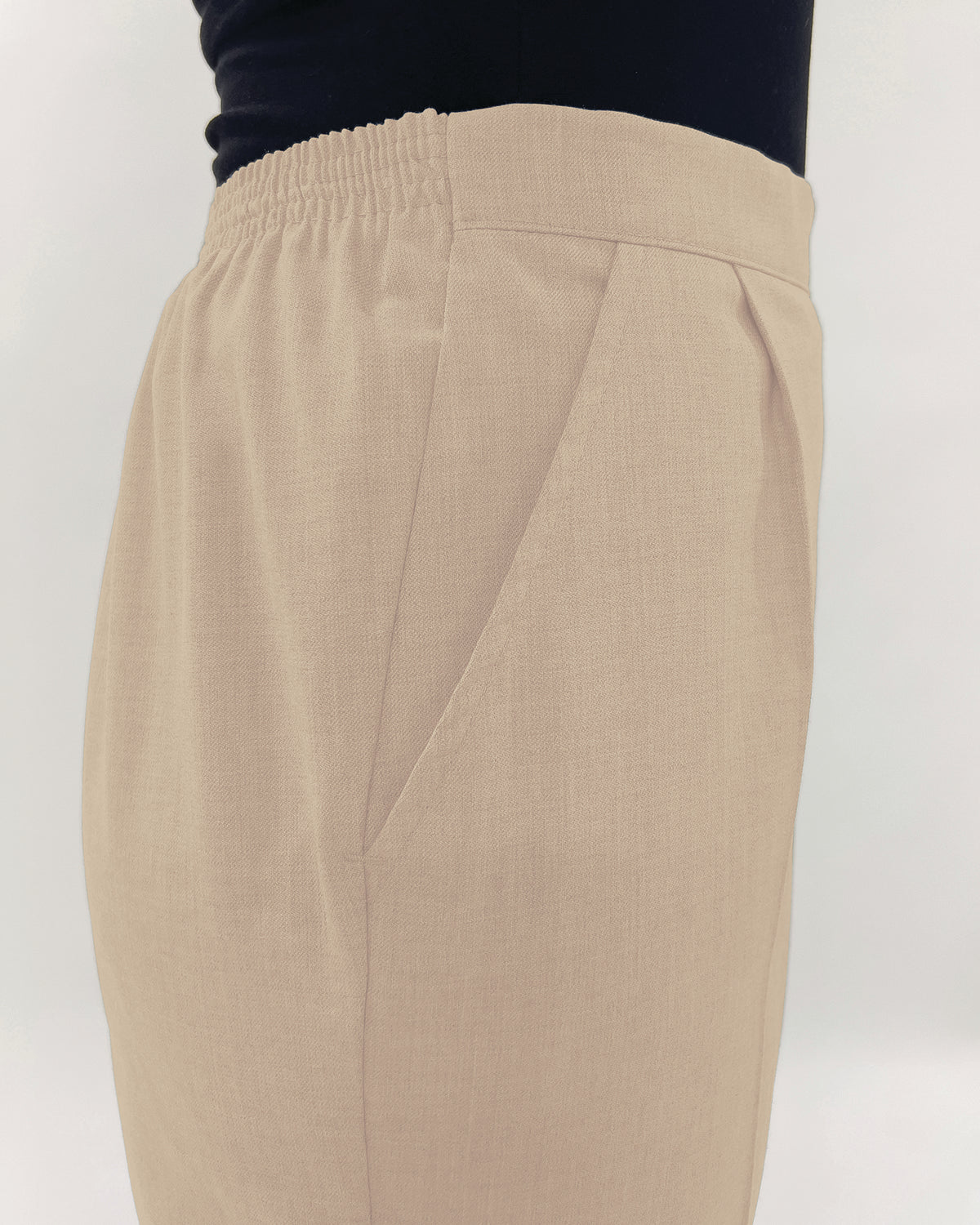 Ladies’ Sandown Wool Blend Pull-On Trousers – Stone