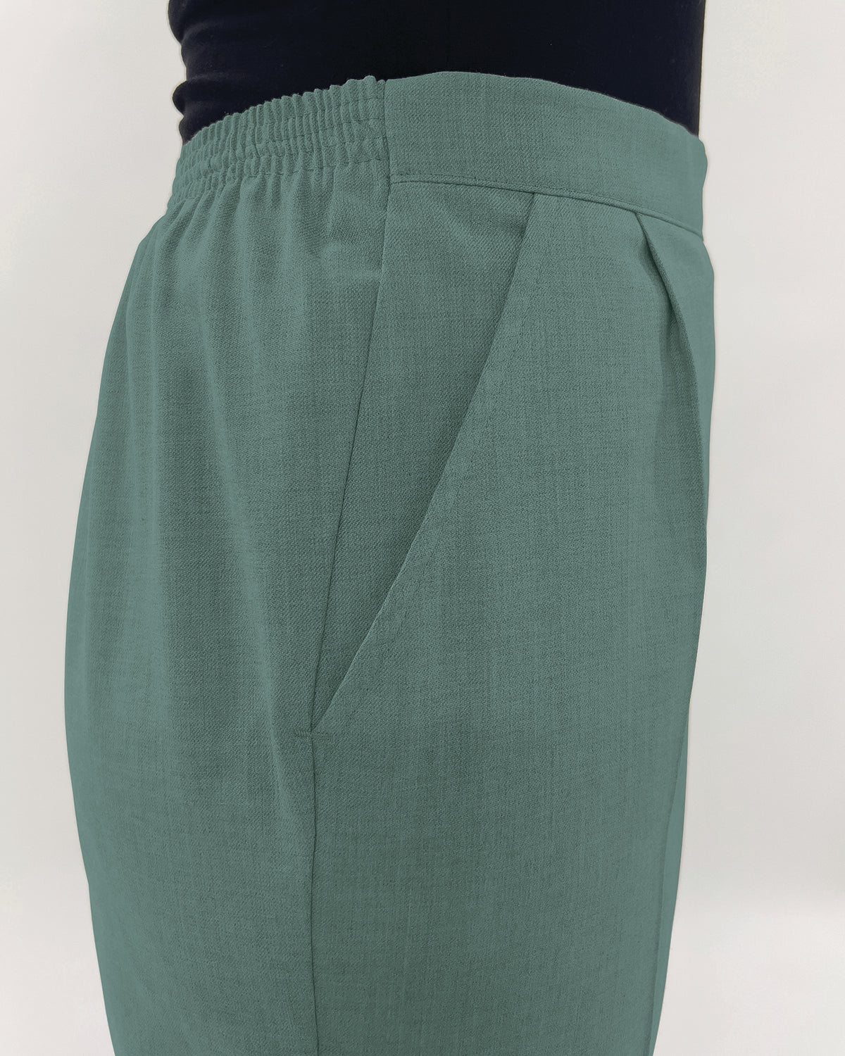 Ladies’ Sandown Wool Blend Pull-On Trousers – Thyme
