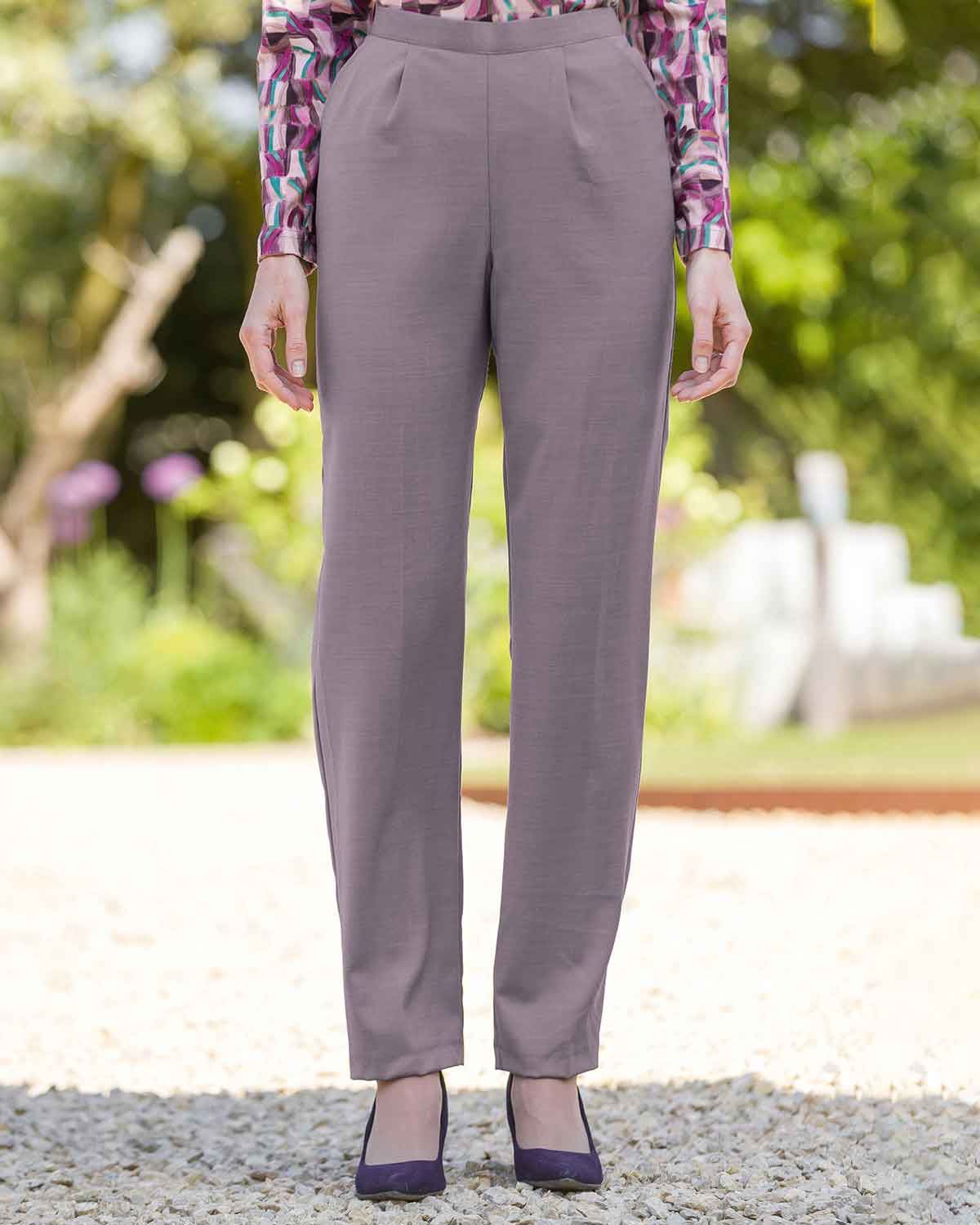 Sandown Pull On Trousers - Mauve - Country Collection
