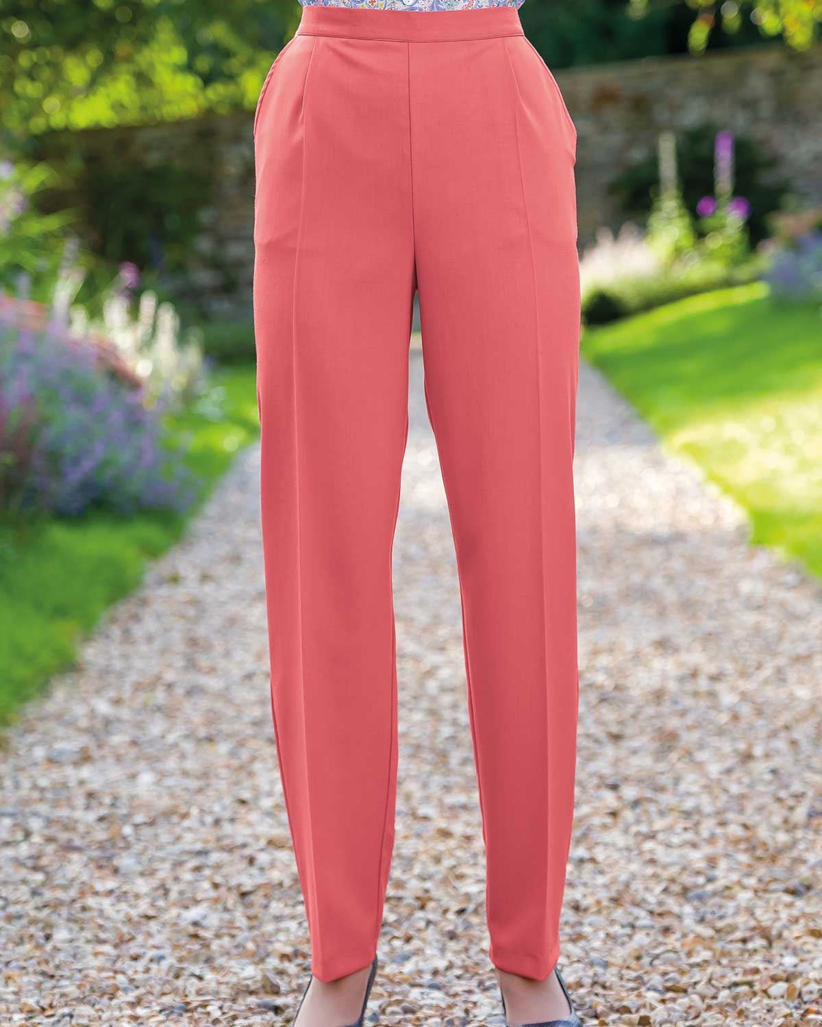 Sandown Pull On Trousers - Coral - Country Collection