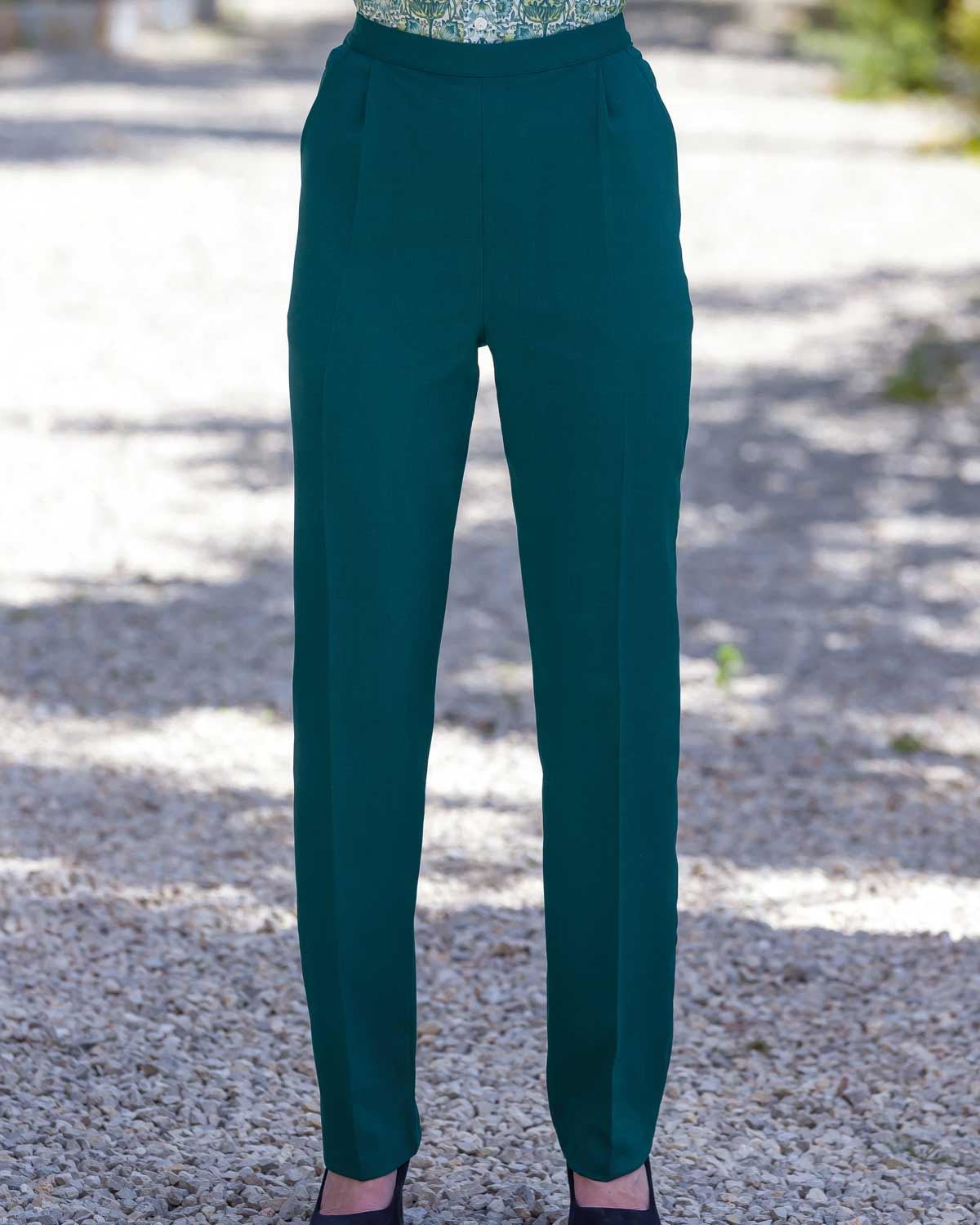 Sandown Pull On Trousers - Peacock - Country Collection