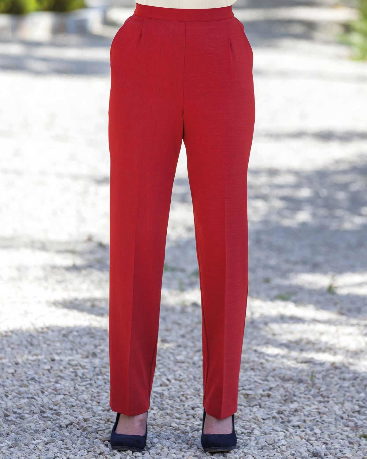 Sandown Pull On Trousers - Red - Country Collection