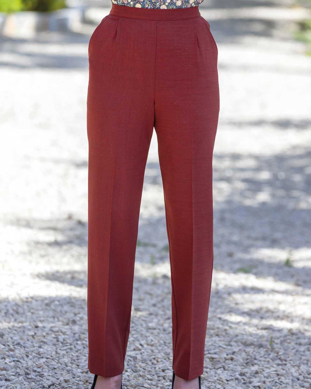 Sandown Pull On Trousers - Rust - Country Collection