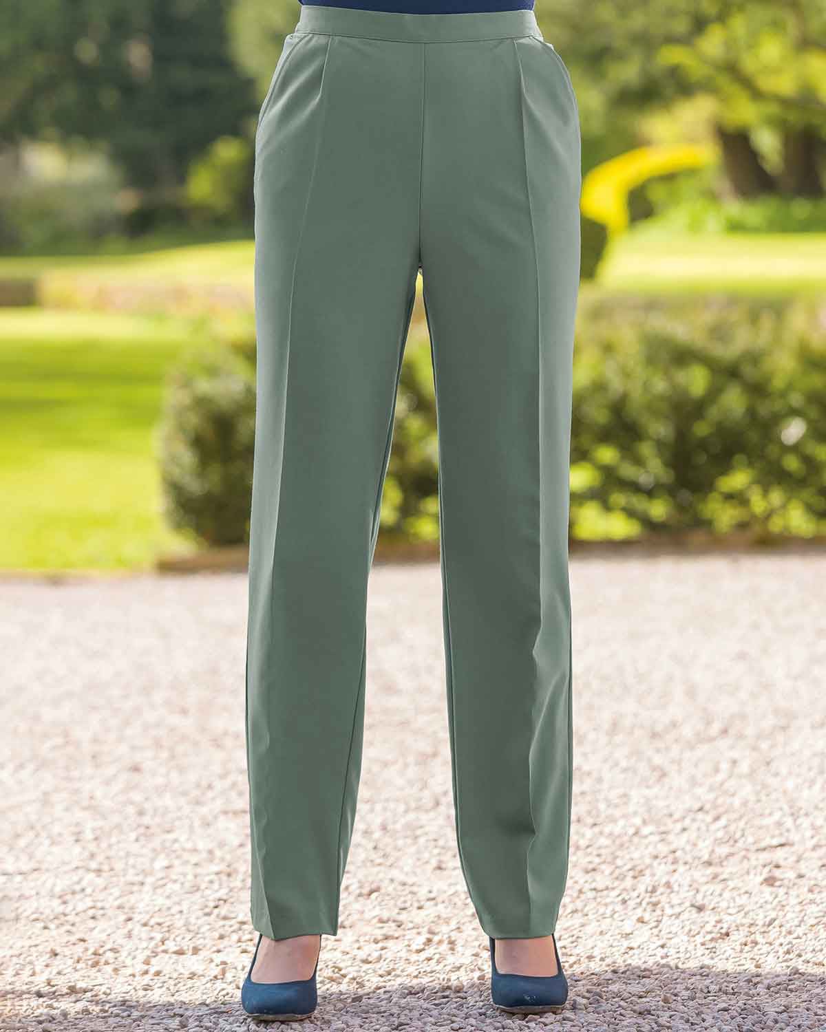 Sandown Pull On Trousers - Thyme - Country Collection