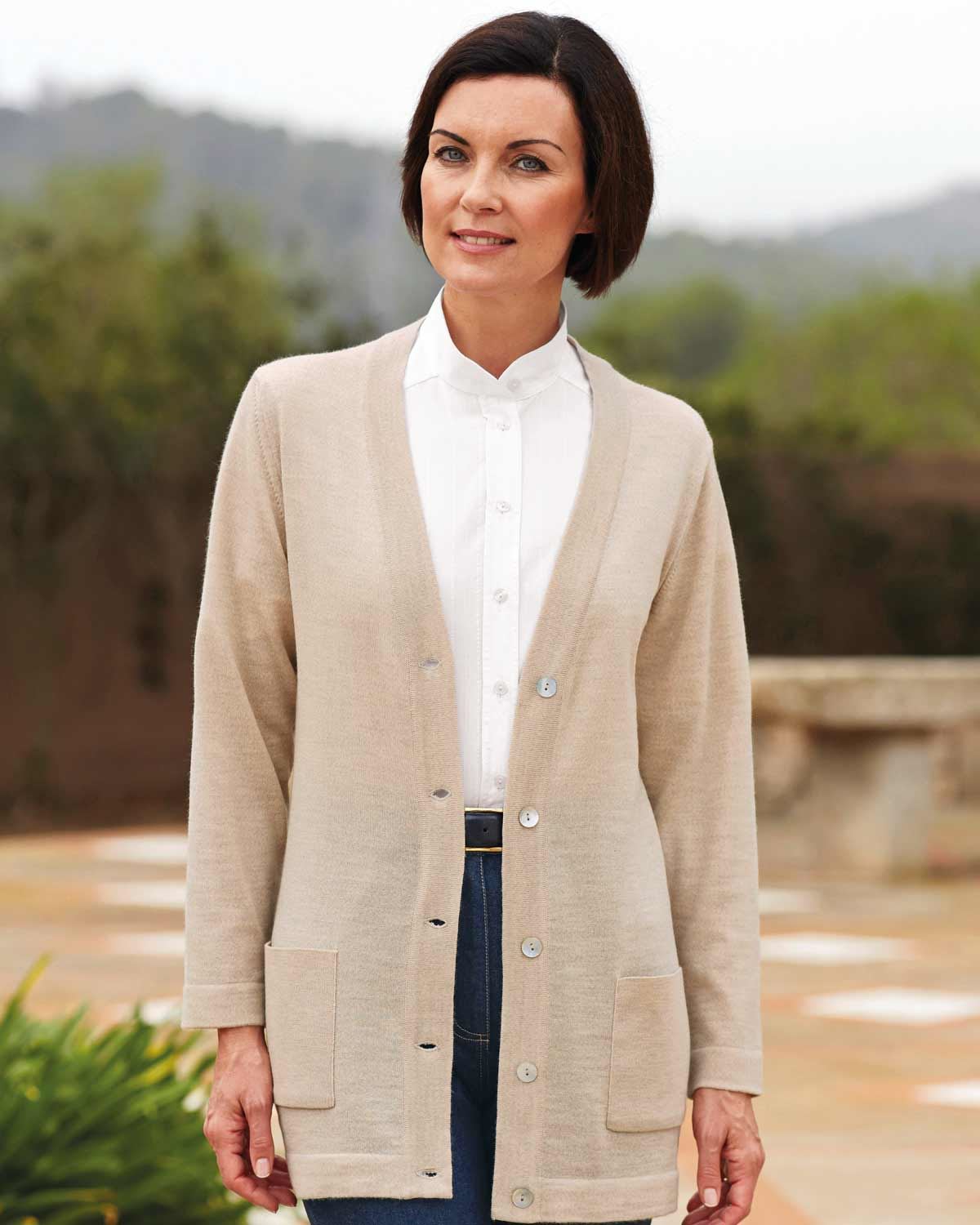 Merino Longline Cardigan - Camel - Country Collection