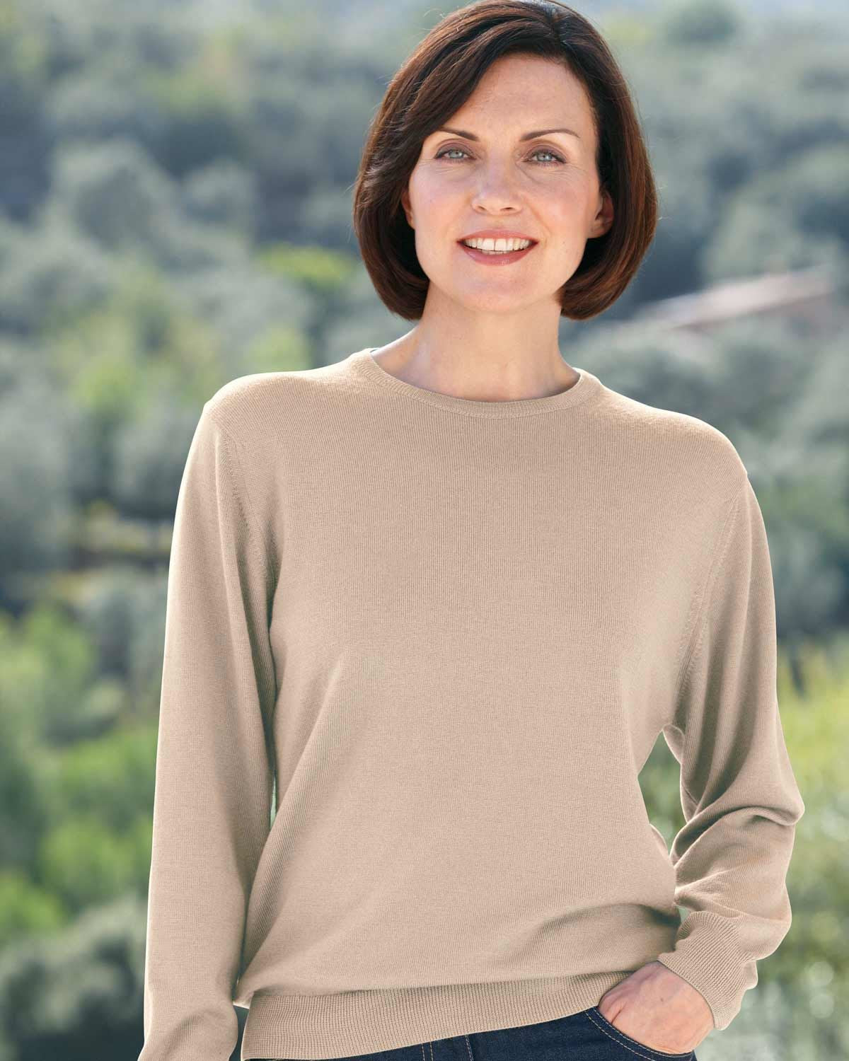 Merino Wool Crew Neck Jumper - Camel - Country Collection