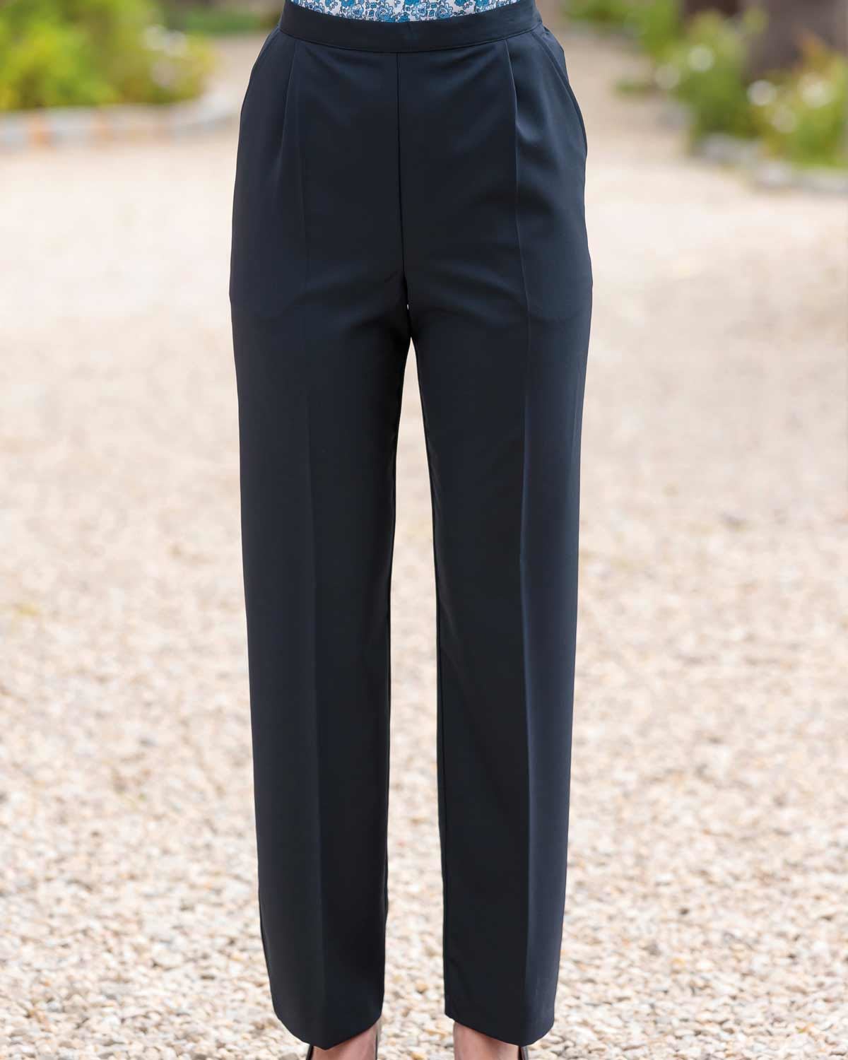 Sandown Pull On Trousers - Navy - Country Collection
