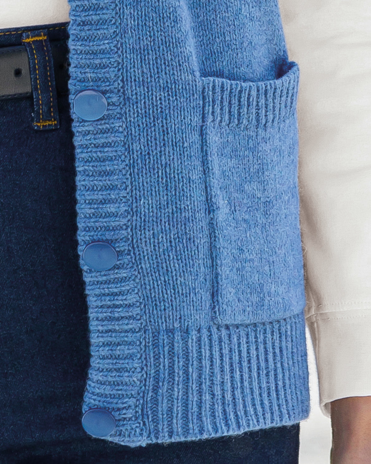 Ladies’ Pure Shetland Wool Waistcoat – Cornflower