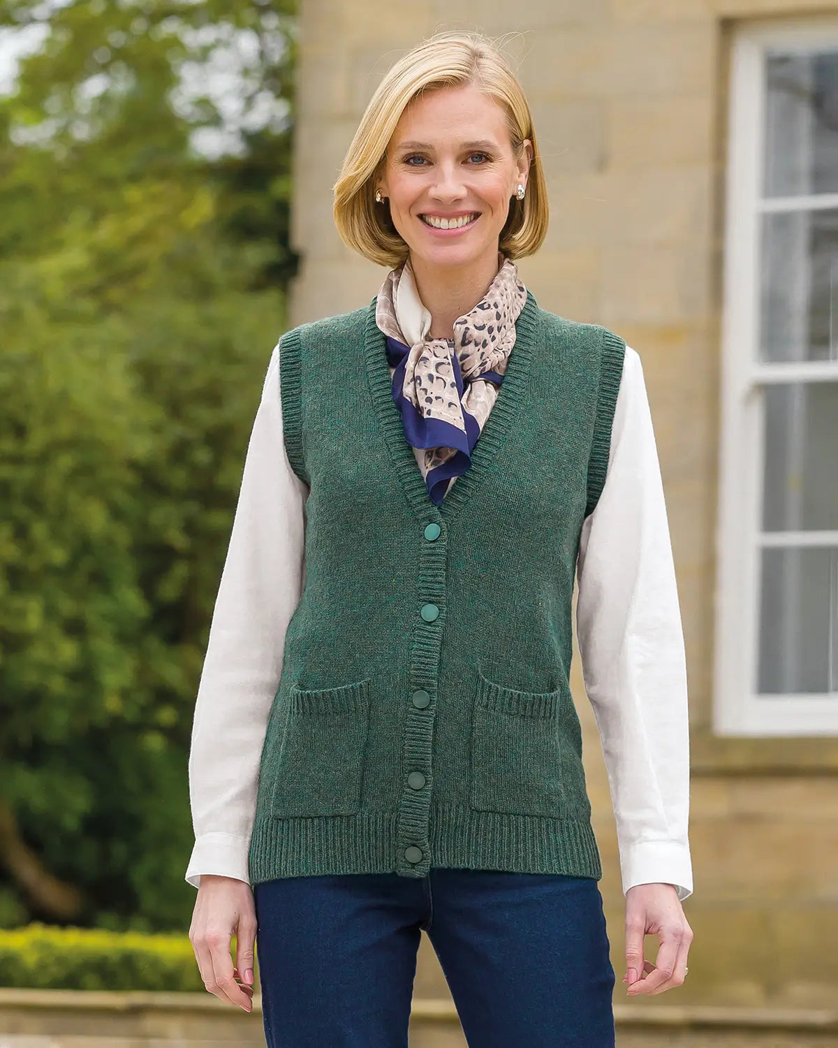 Ladies’ Pure Shetland Wool Waistcoat – Holly