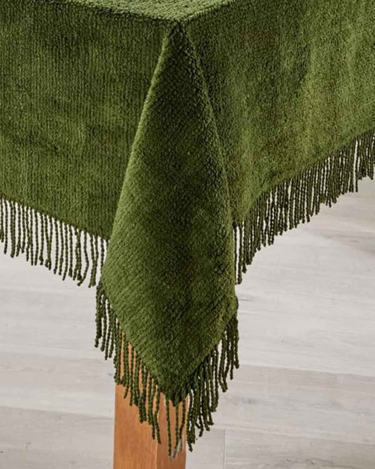 Chenille Tablecloth - Green - Country Collection