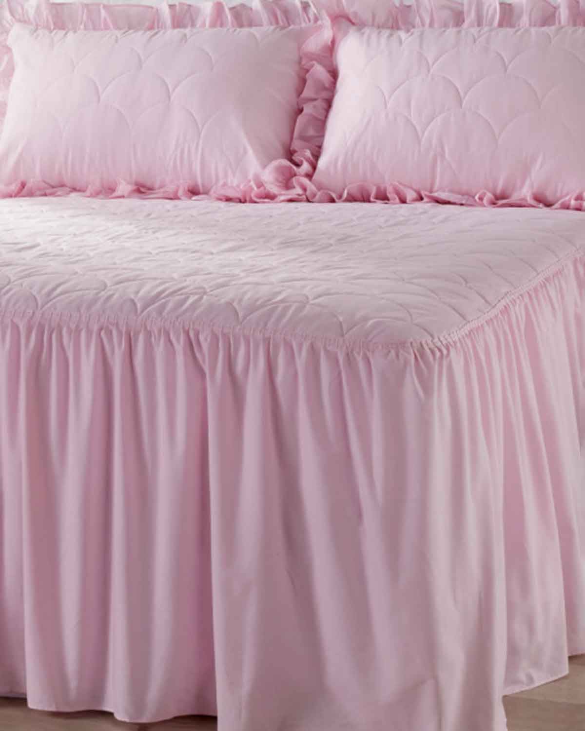 Lightly Quilted Charlotte Bedspread Set - Pink - Country Collection