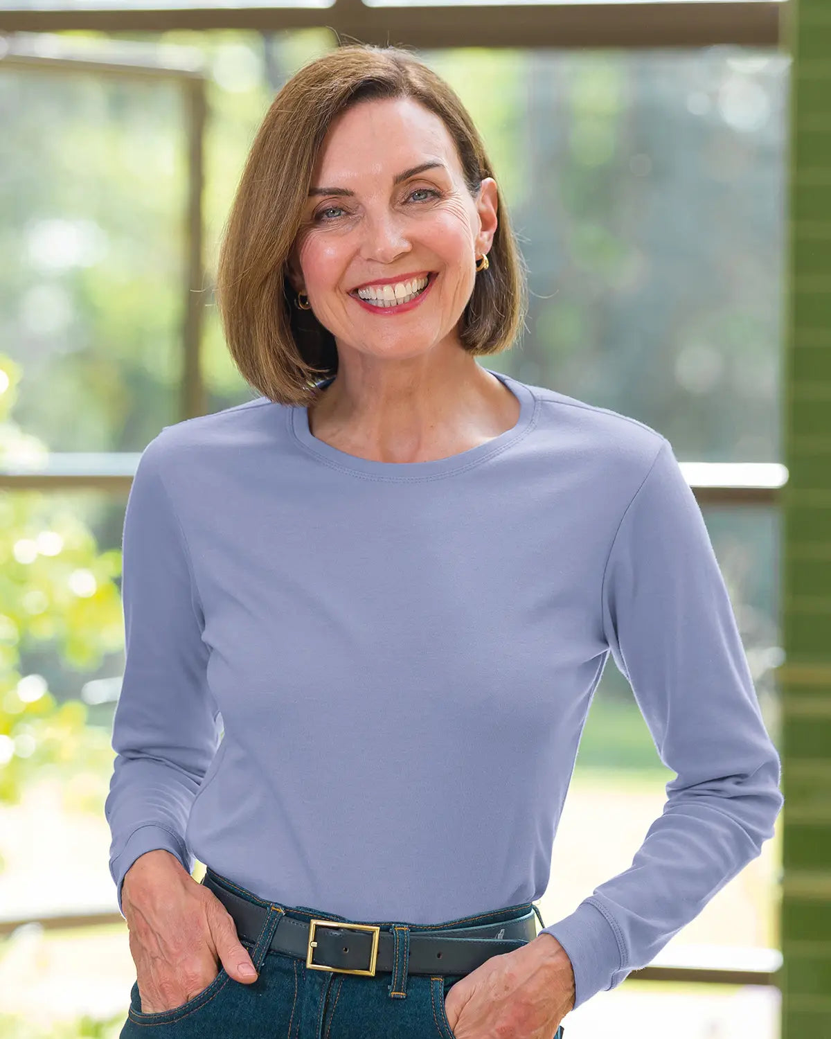 Ladies’ Pure Cotton Crew Neck Top – Dahlia