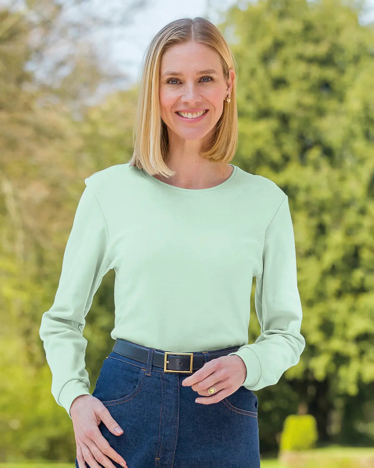 Ladies’ Pure Cotton Crew Neck Top – Mint