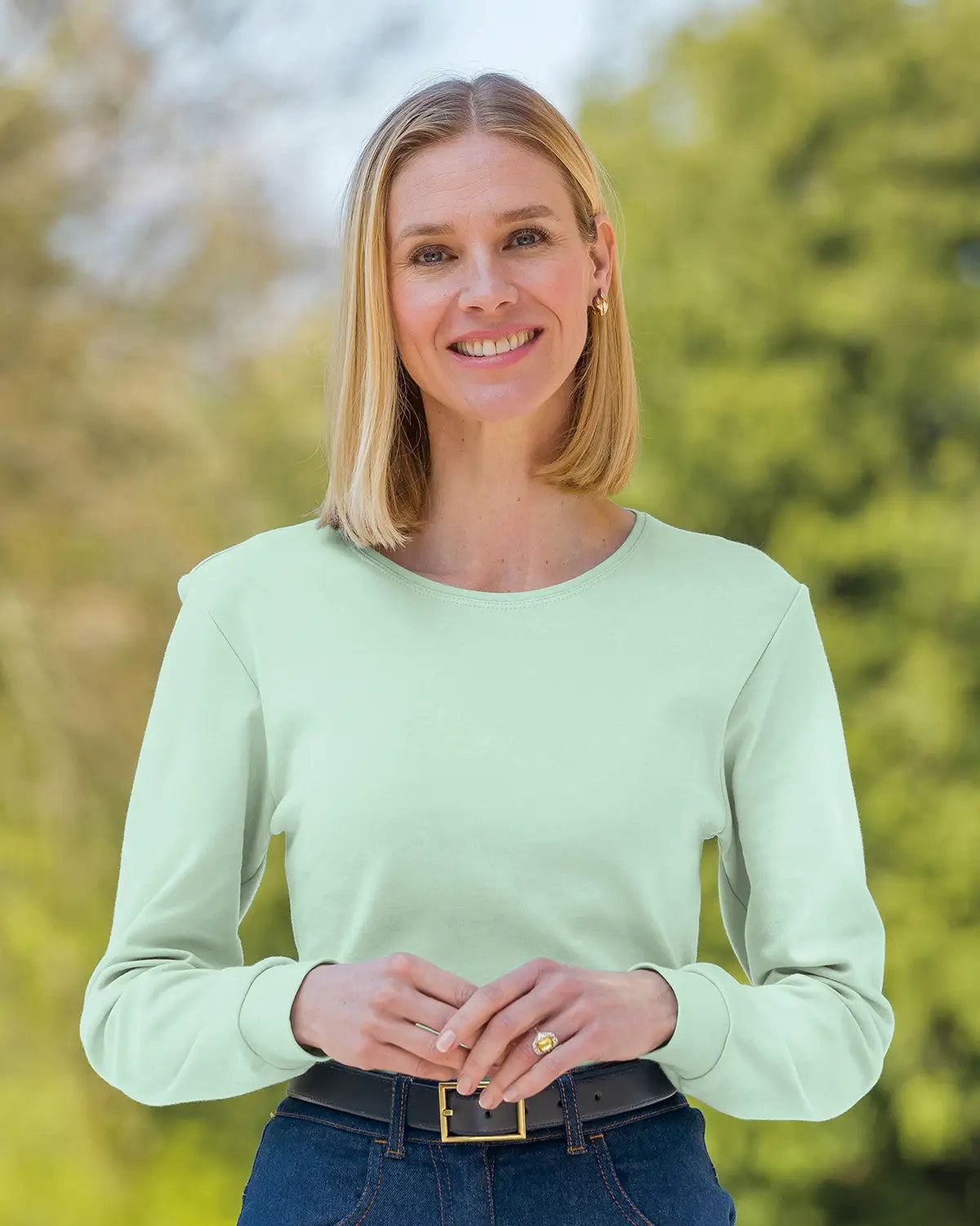 Ladies’ Pure Cotton Crew Neck Top – Mint