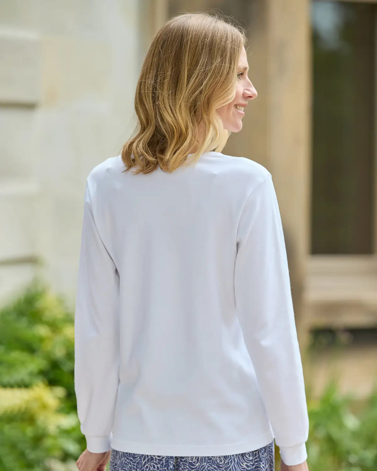 Ladies’ Pure Cotton Crew Neck Top – White