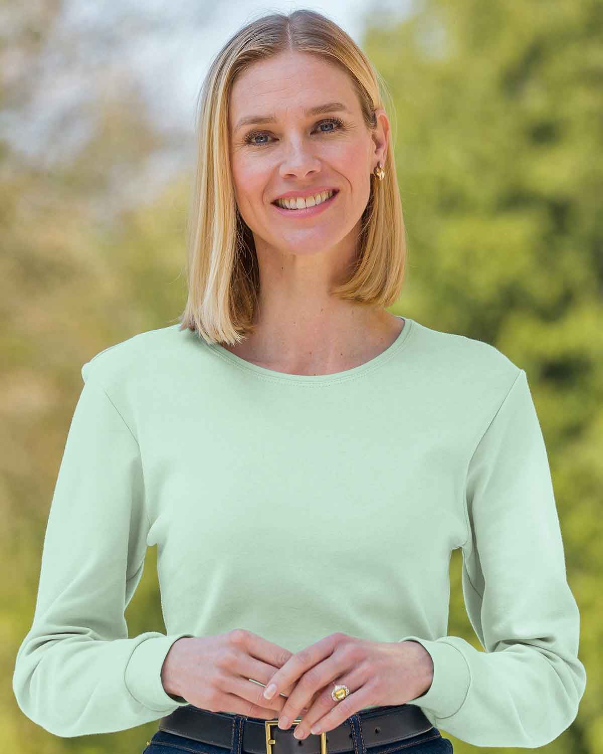 Pure Cotton Crew Neck - Mint - Country Collection