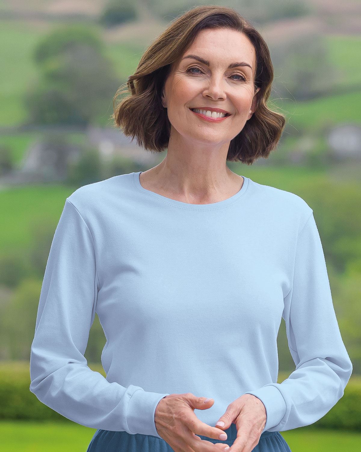 Pure Cotton Crew Neck - Pale Blue - Country Collection