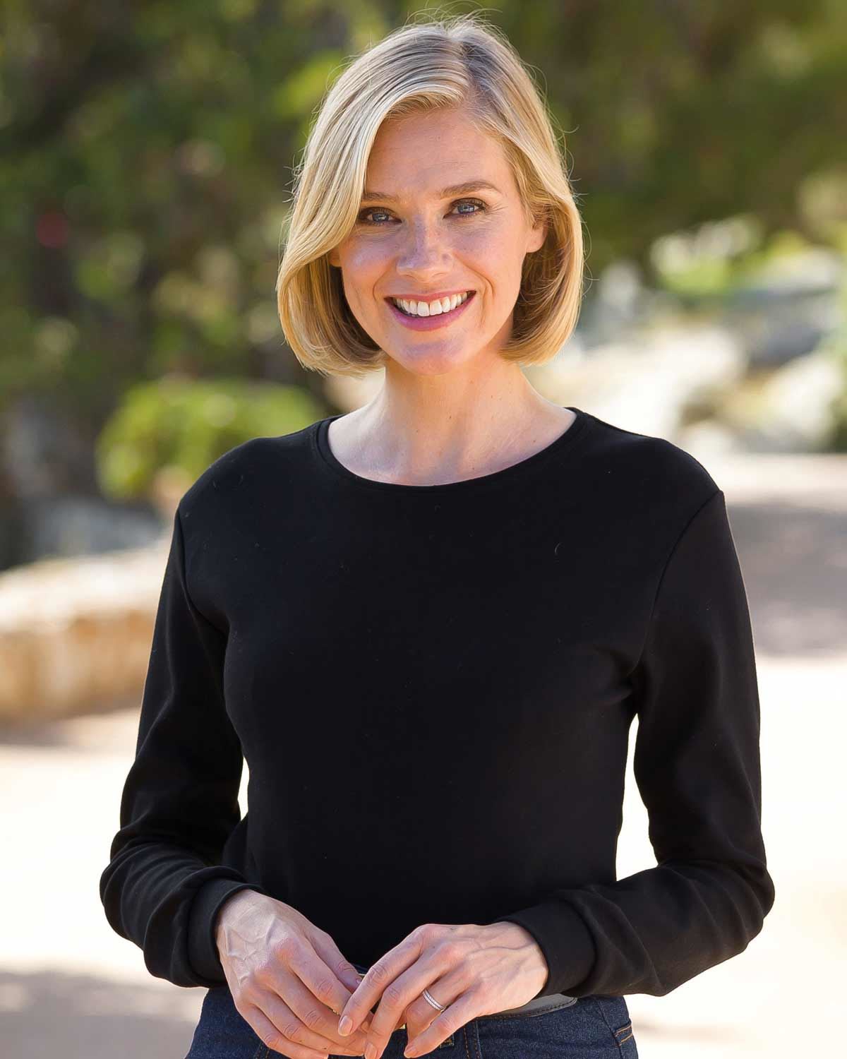 Pure Cotton Crew Neck - Black - Country Collection