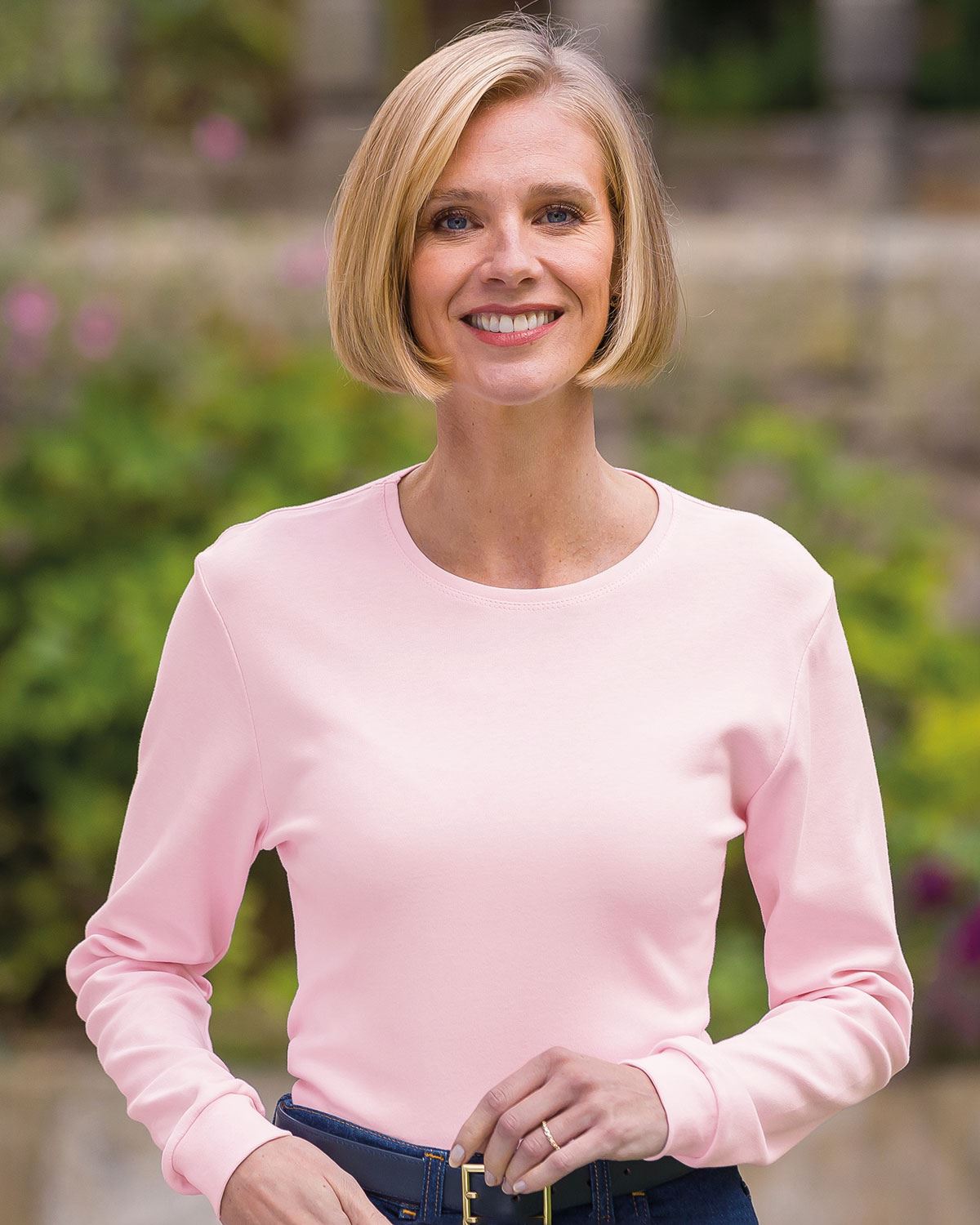 Pure Cotton Crew Neck - Pale Pink - Country Collection