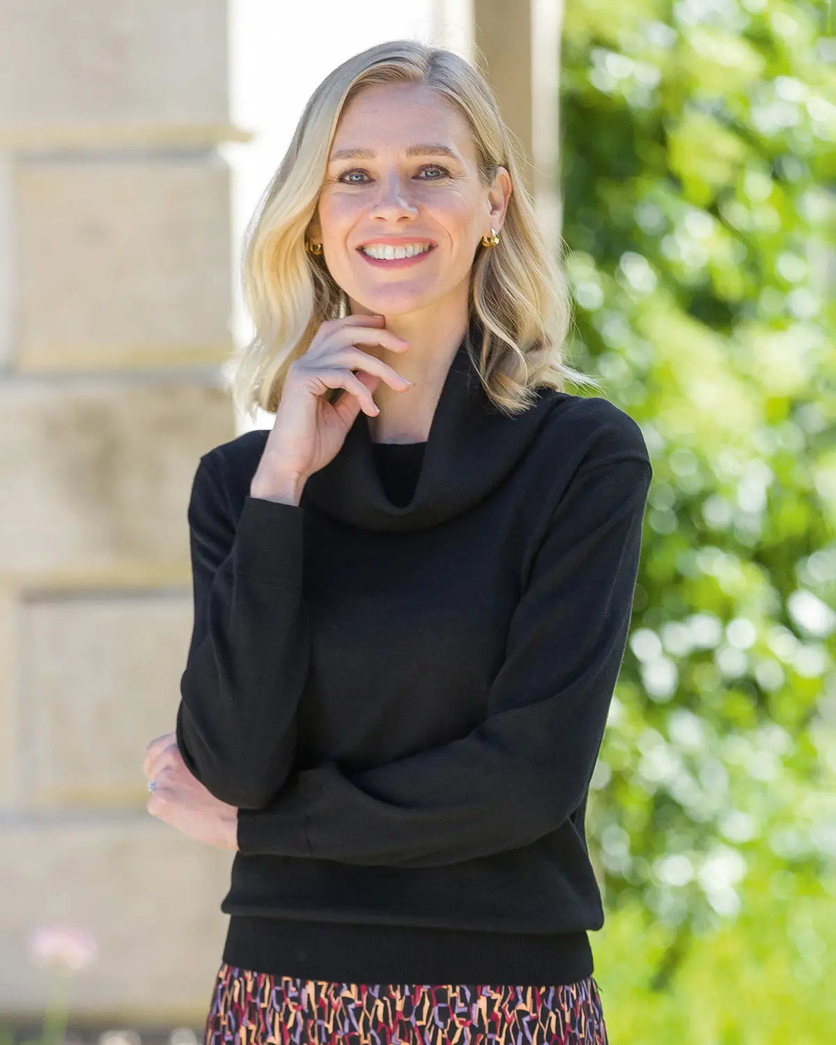Ladies’ Pure Merino Wool Cowl Neck Jumper – Black