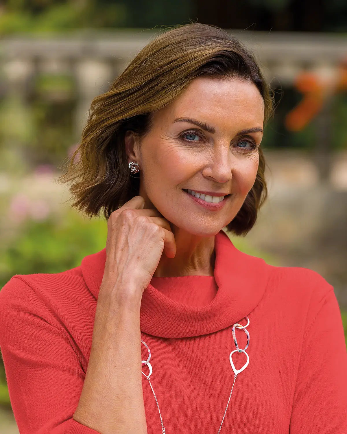 Ladies’ Pure Merino Wool Cowl Neck Jumper – Watermelon