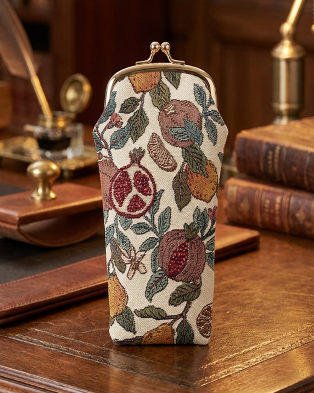 Tapestry glasses case - Pomegranate & Lemon
