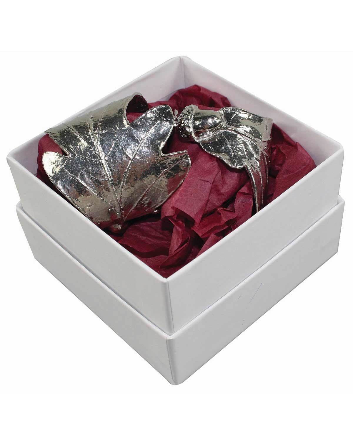 Pewter Oak Leaf Napkin Rings - Image 2 - Country Collection