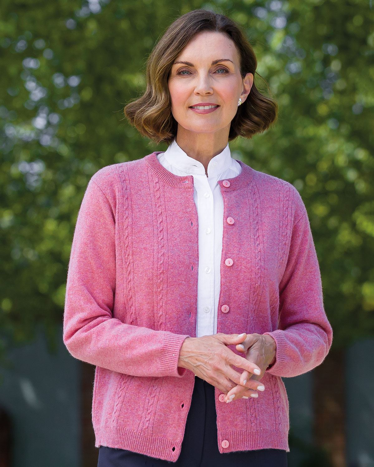 Lambswool Cable Cardigan - Nougat - Country Collection