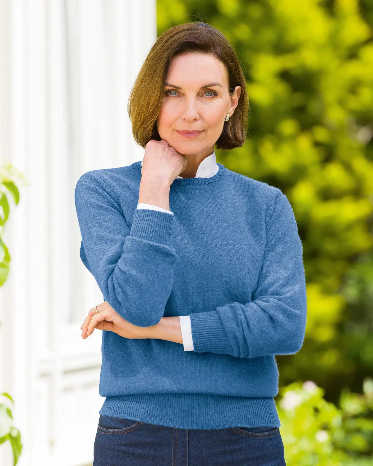 Ladies’ Pure Lambswool Crew Neck Jumper – Blueberry