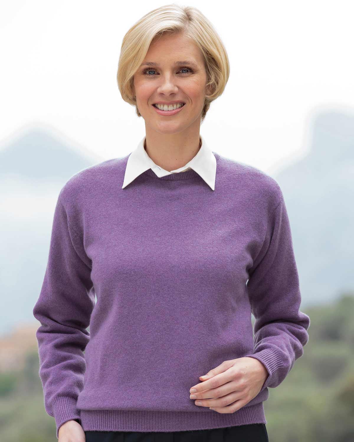 Lambswool Crew Neck Jumper - Heather