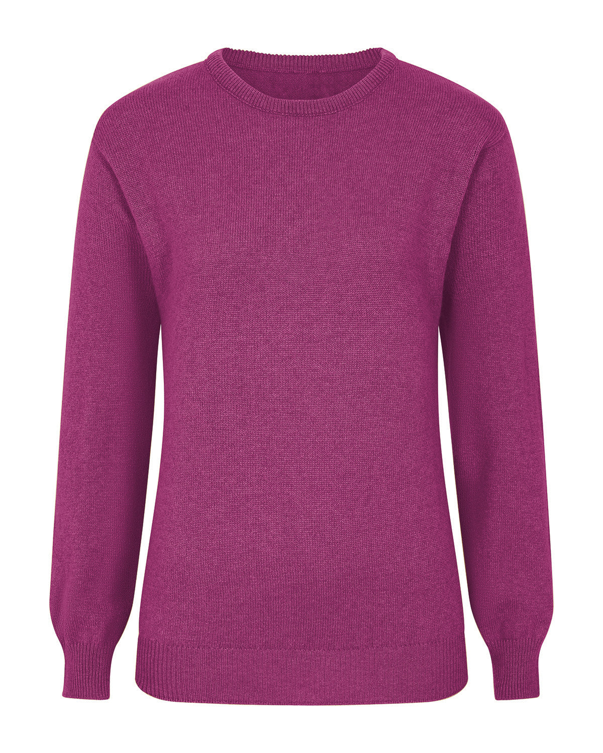 Ladies’ Pure Lambswool Crew Neck Jumper – Raspberry