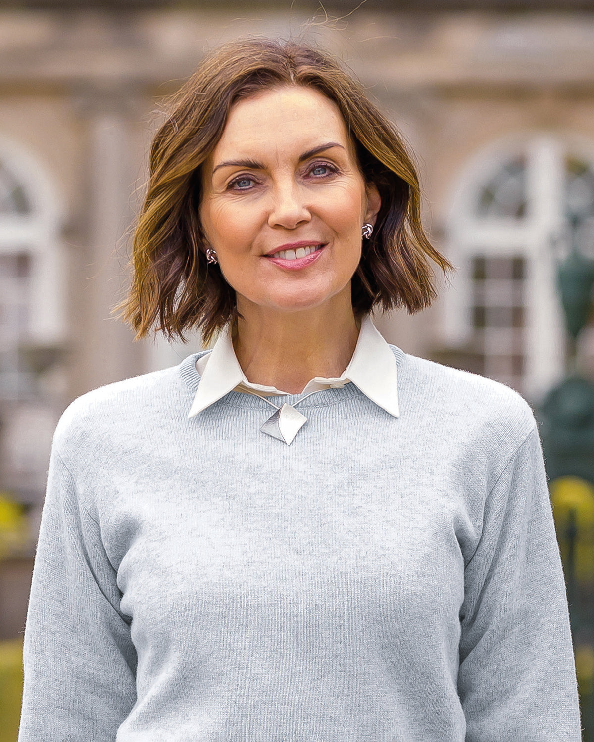 Ladies’ Pure Lambswool Crew Neck Jumper – Silver
