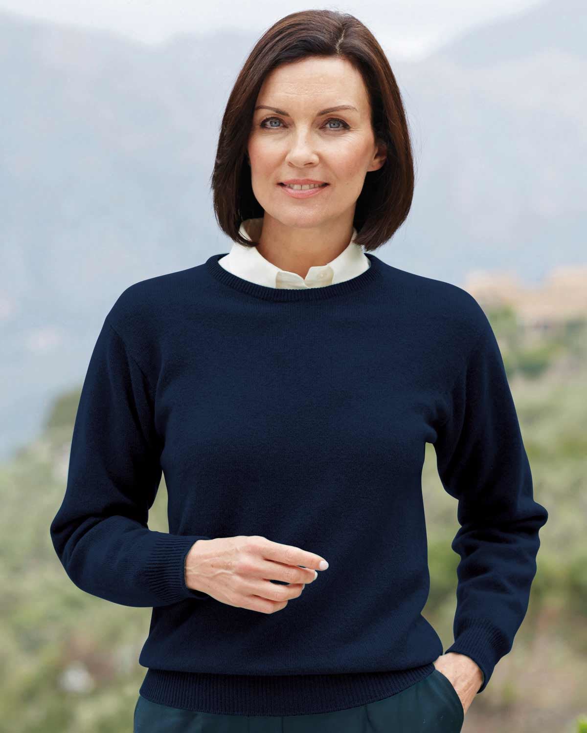 Lambswool Crew Neck Jumper - Navy - Country Collection
