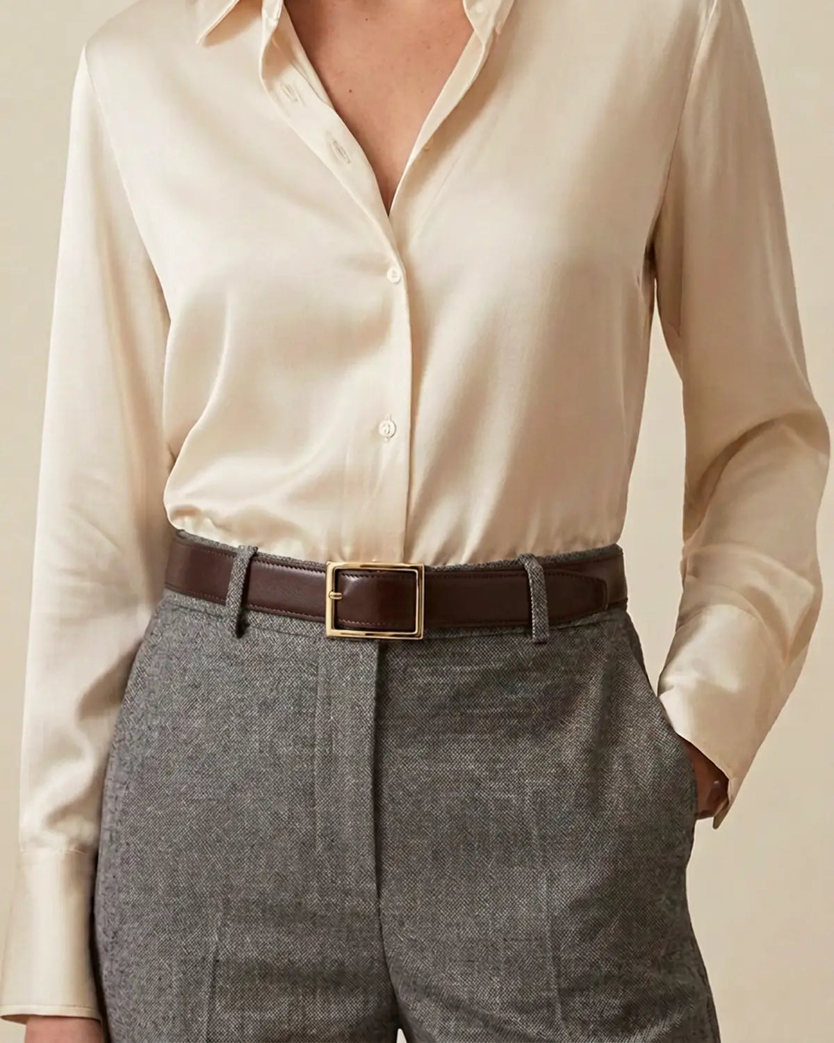 Womens Leather Belt - Brown