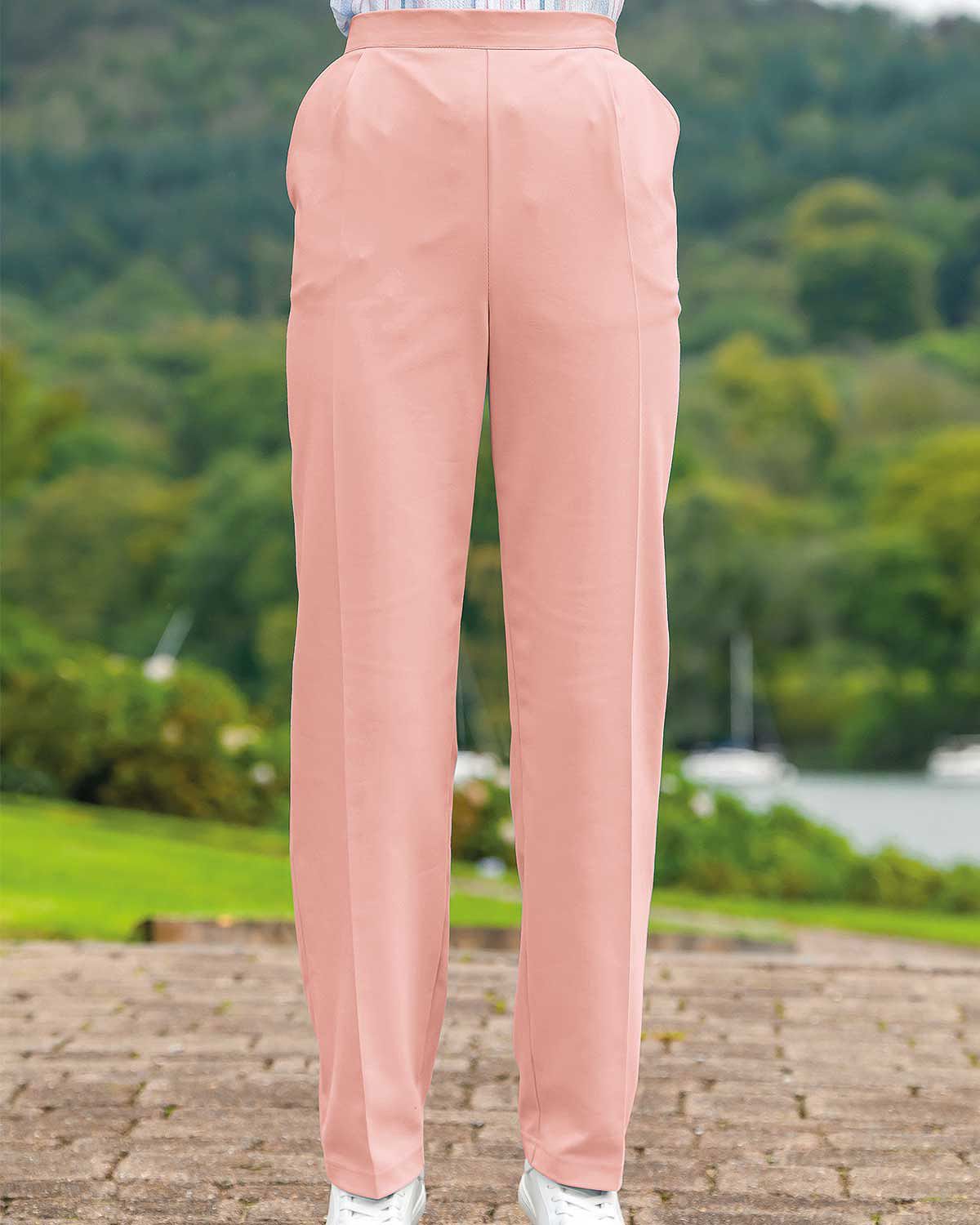 Easycare Pull On Trousers - Coral - Country Collection