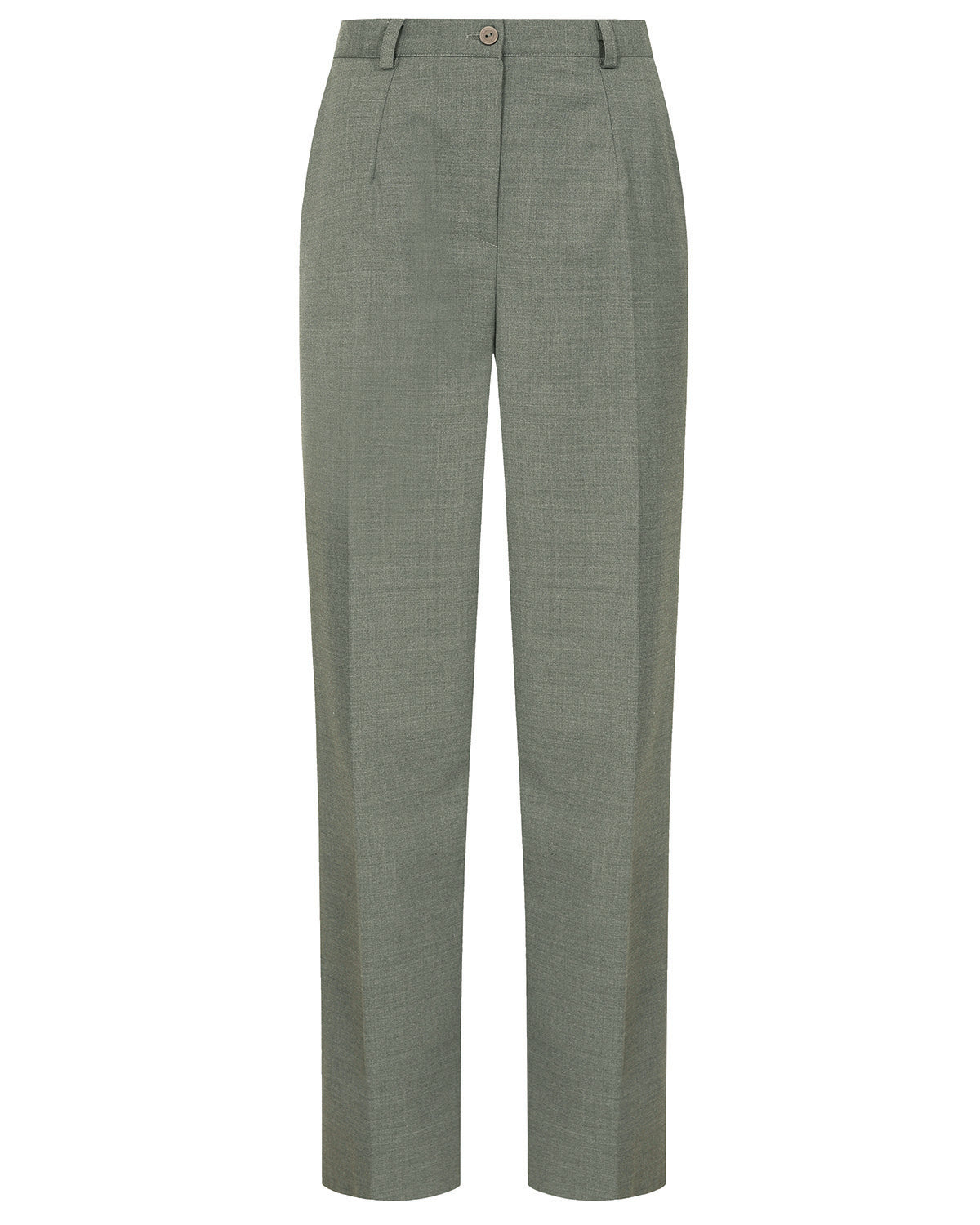 Ladies’ Sandown Wool Blend Straight Leg Trousers – Light Olive