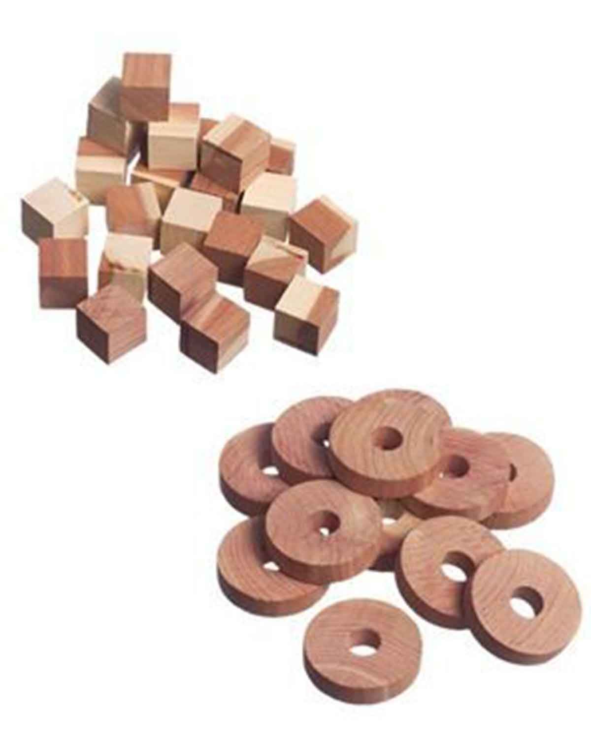 Moth Repellent Cedar Wood Cubes and Rings - Image 2 - Country Collection