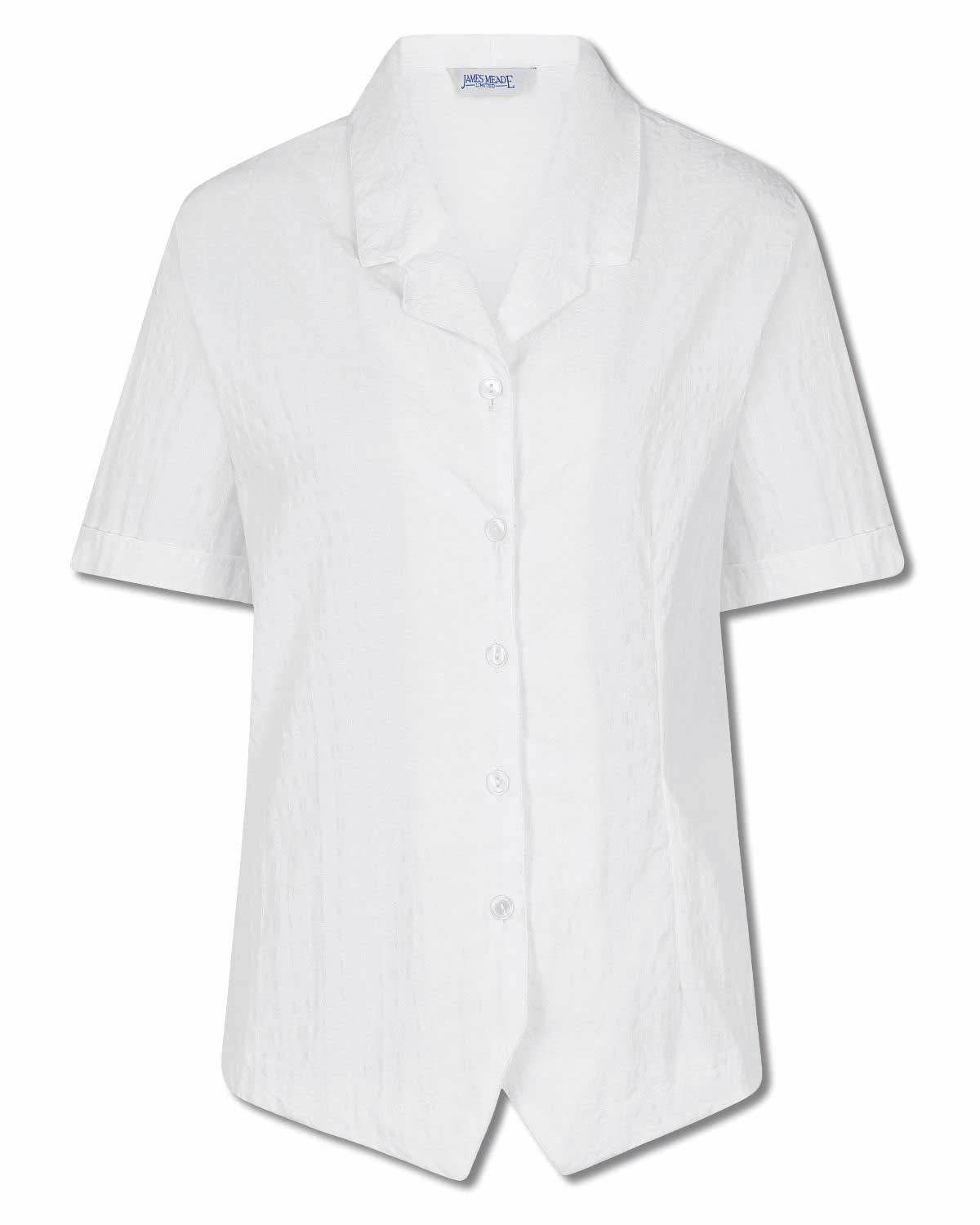 Angela White Cotton Rich Seersucker Blouse - Image 2 - Country Collection