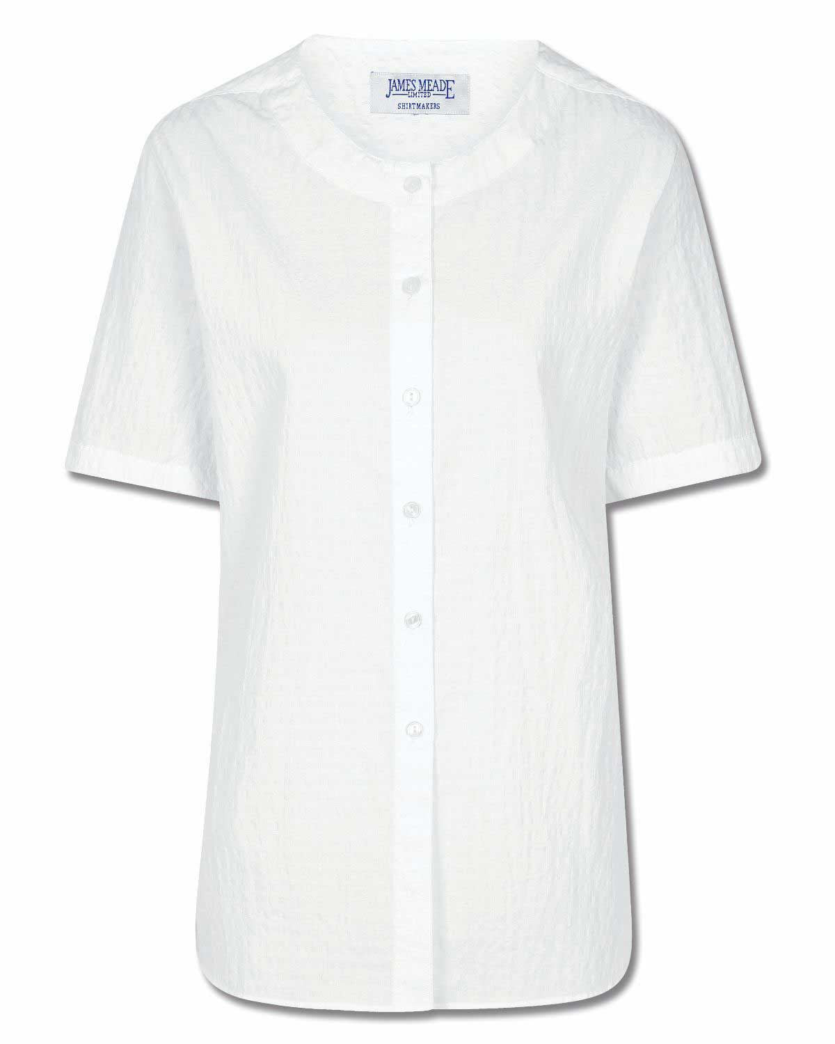 Abby White Cotton Rich Seersucker Blouse - Image 2 - Country Collection