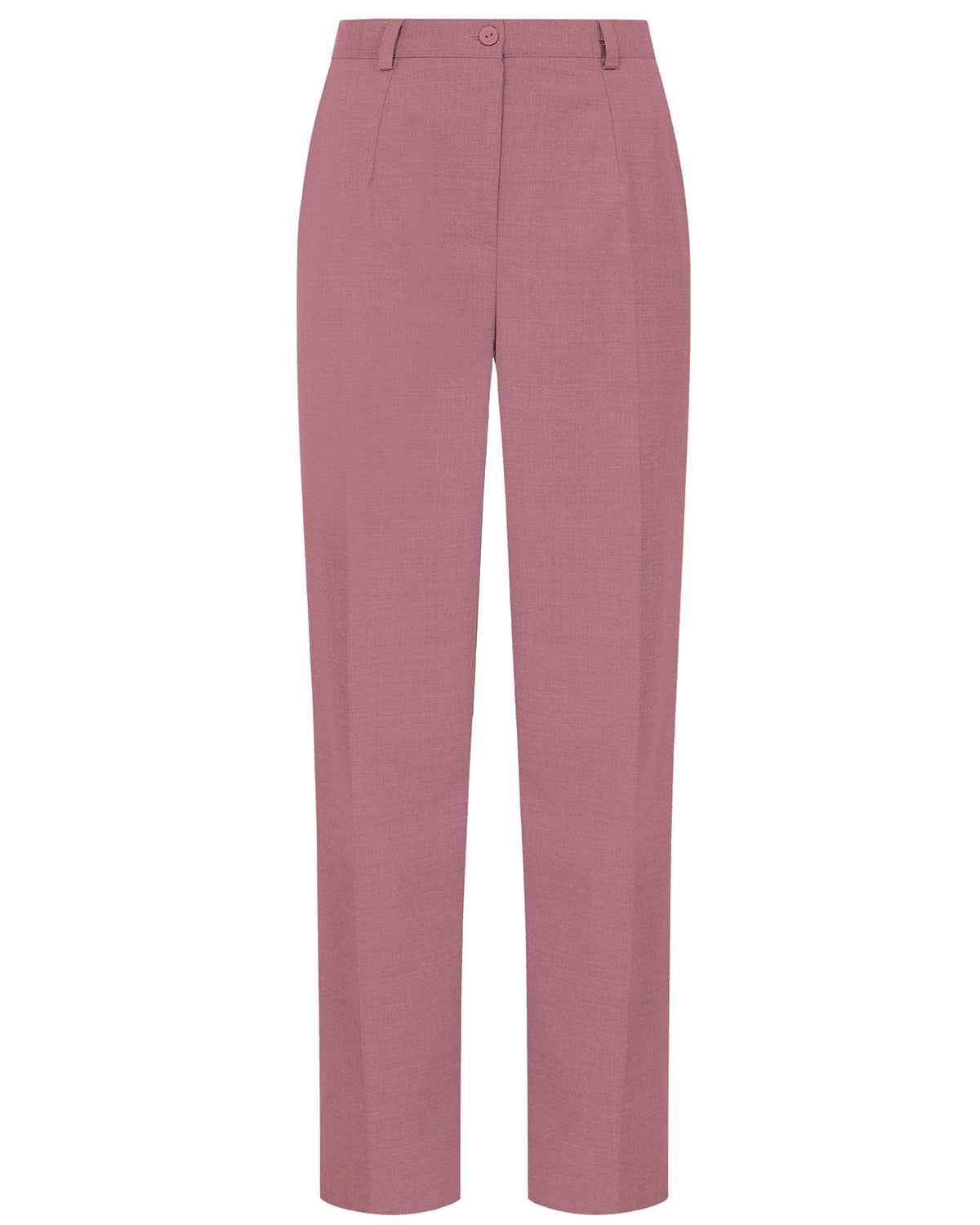 Ladies’ Sandown Wool Blend Straight Leg Trousers – Dusky Rose