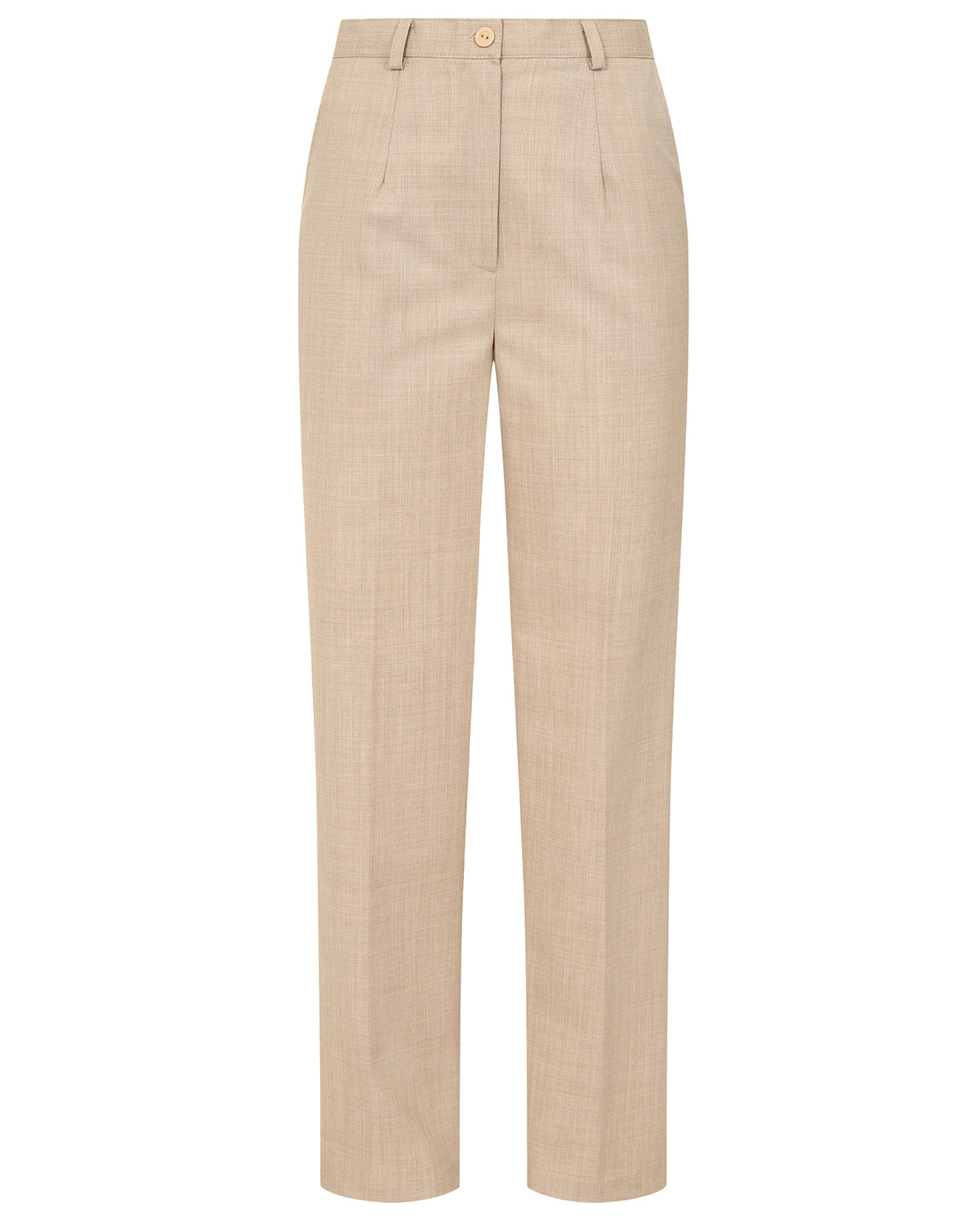 Ladies’ Sandown Wool Blend Straight Leg Trousers – Stone