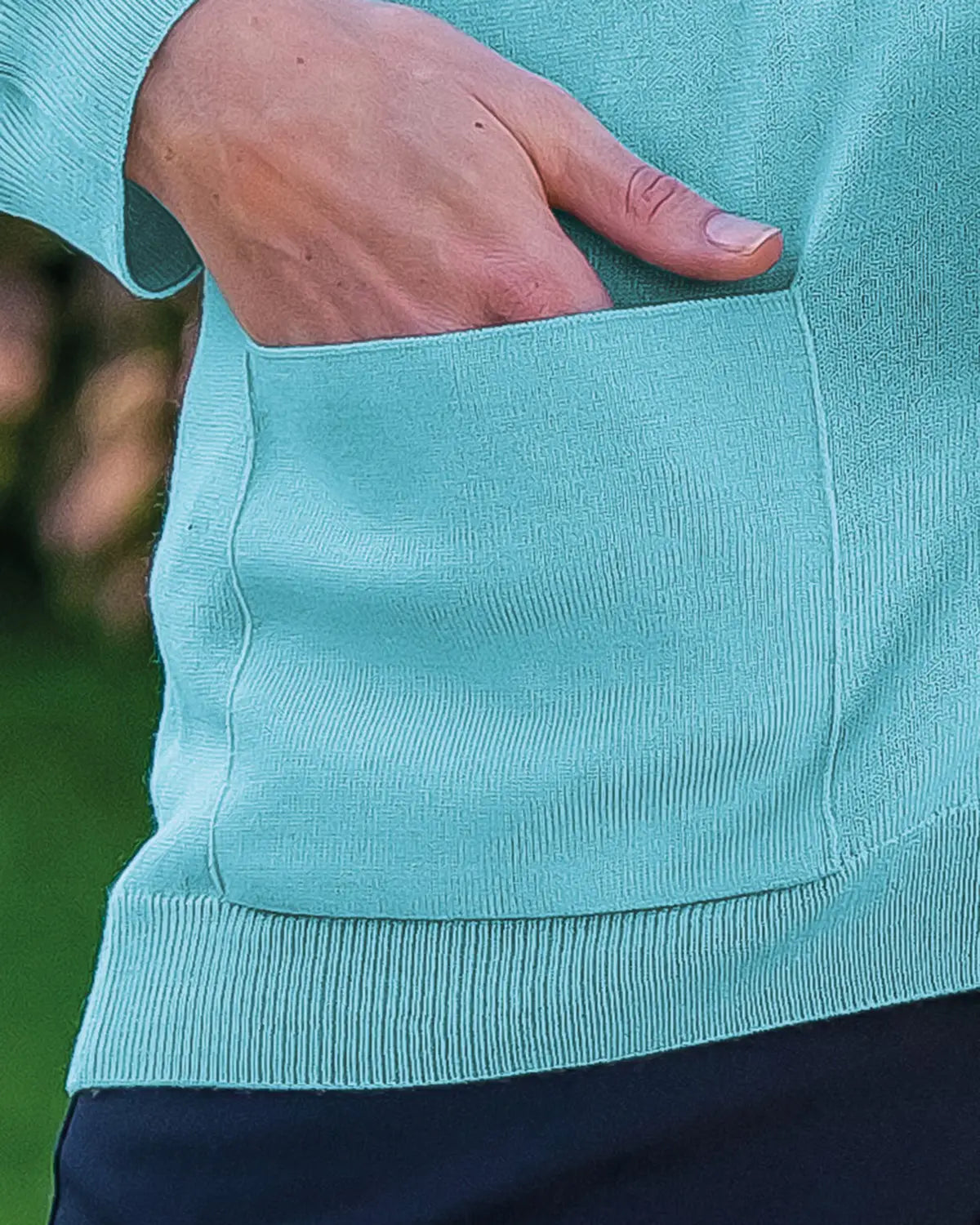 Ladies’ Pure Merino Wool V-Neck Cardigan – Aqua