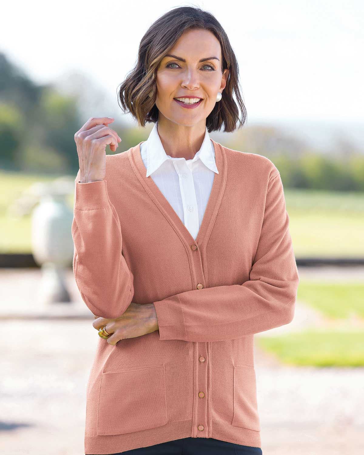 Merino Wool Cardigan - Mallow - Country Collection