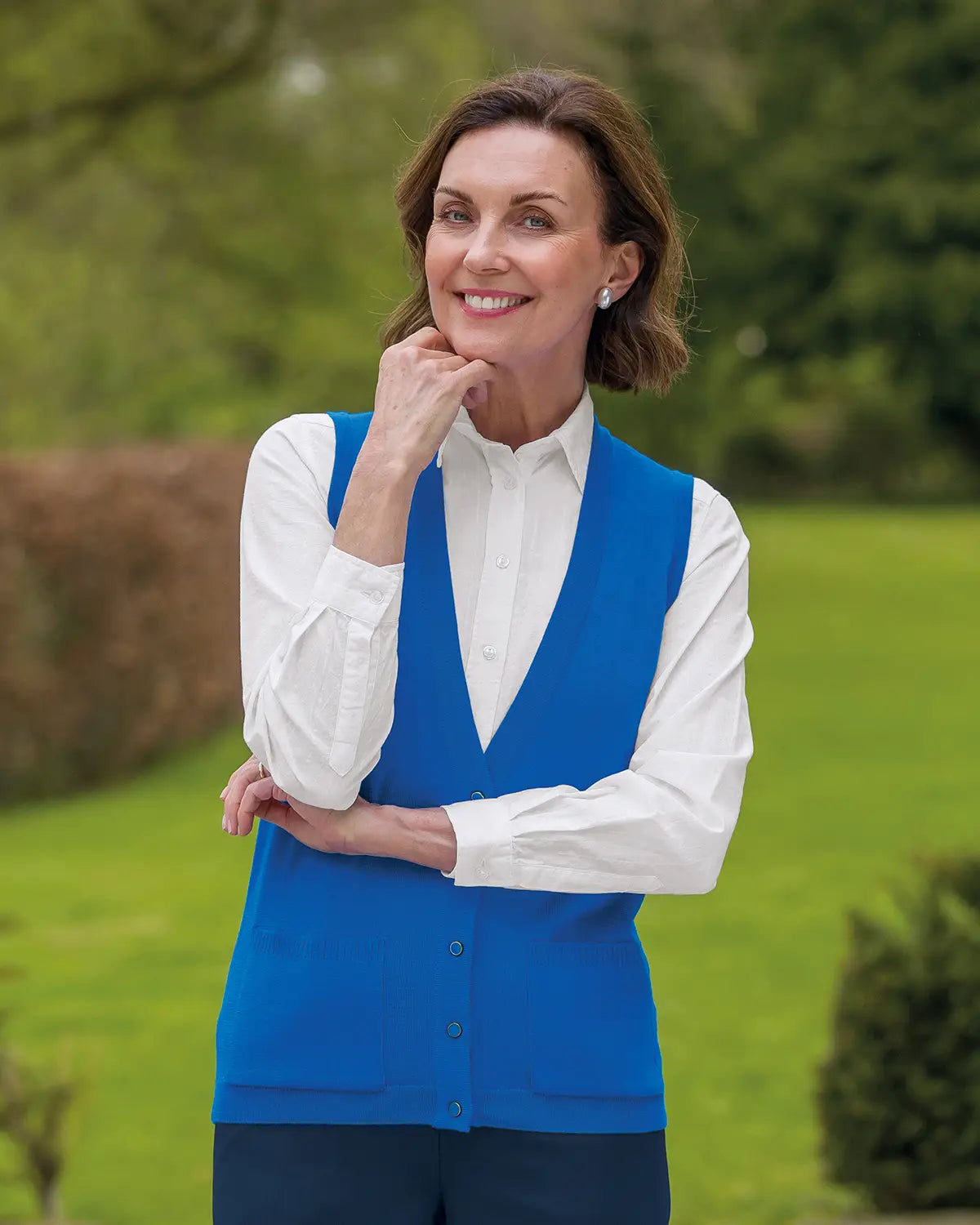 Ladies’ Pure Merino Wool Waistcoat – Azure