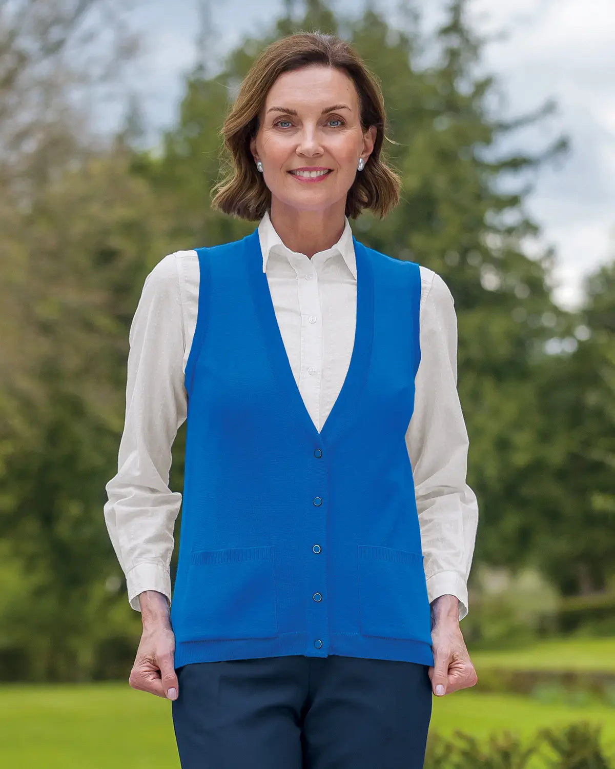 Ladies’ Pure Merino Wool Waistcoat – Azure